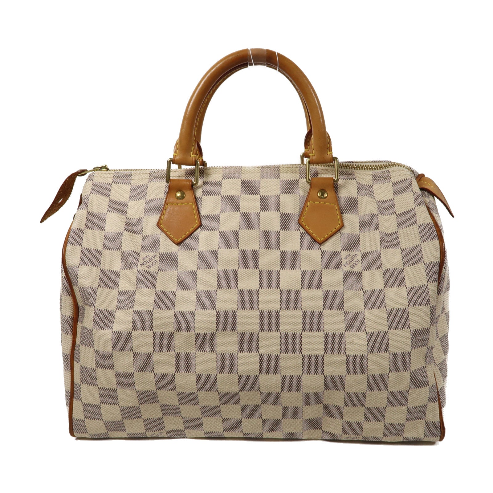LOUIS VUITTON 【激減優惠】Damier Azur Speedy 30金扣手挽袋米色