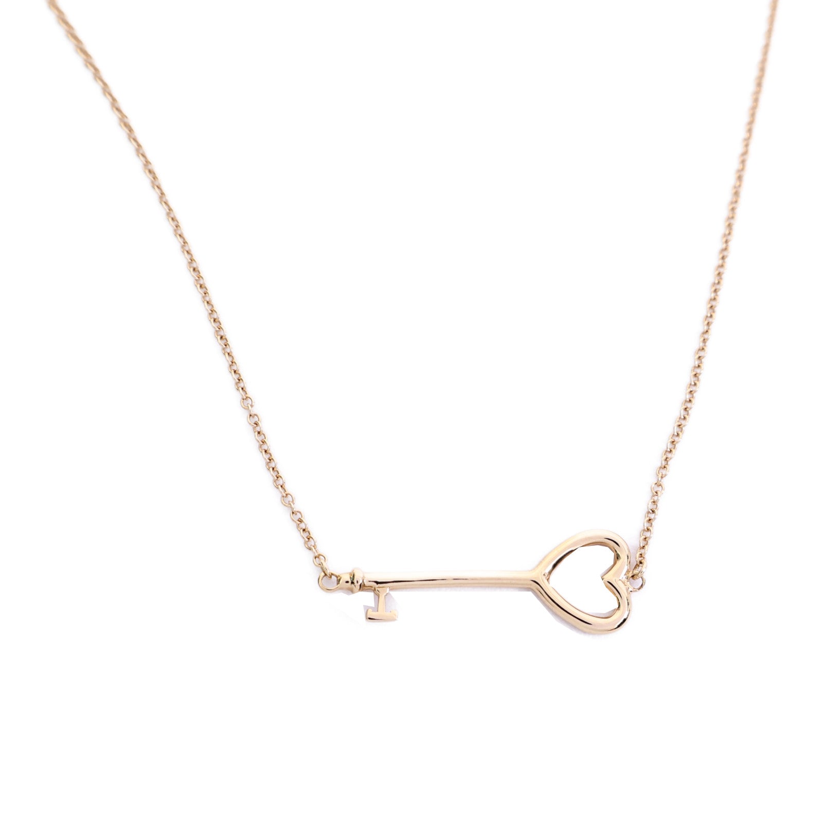 TIFFANY＆CO 18K玫瑰金Heart Key Necklace項鍊