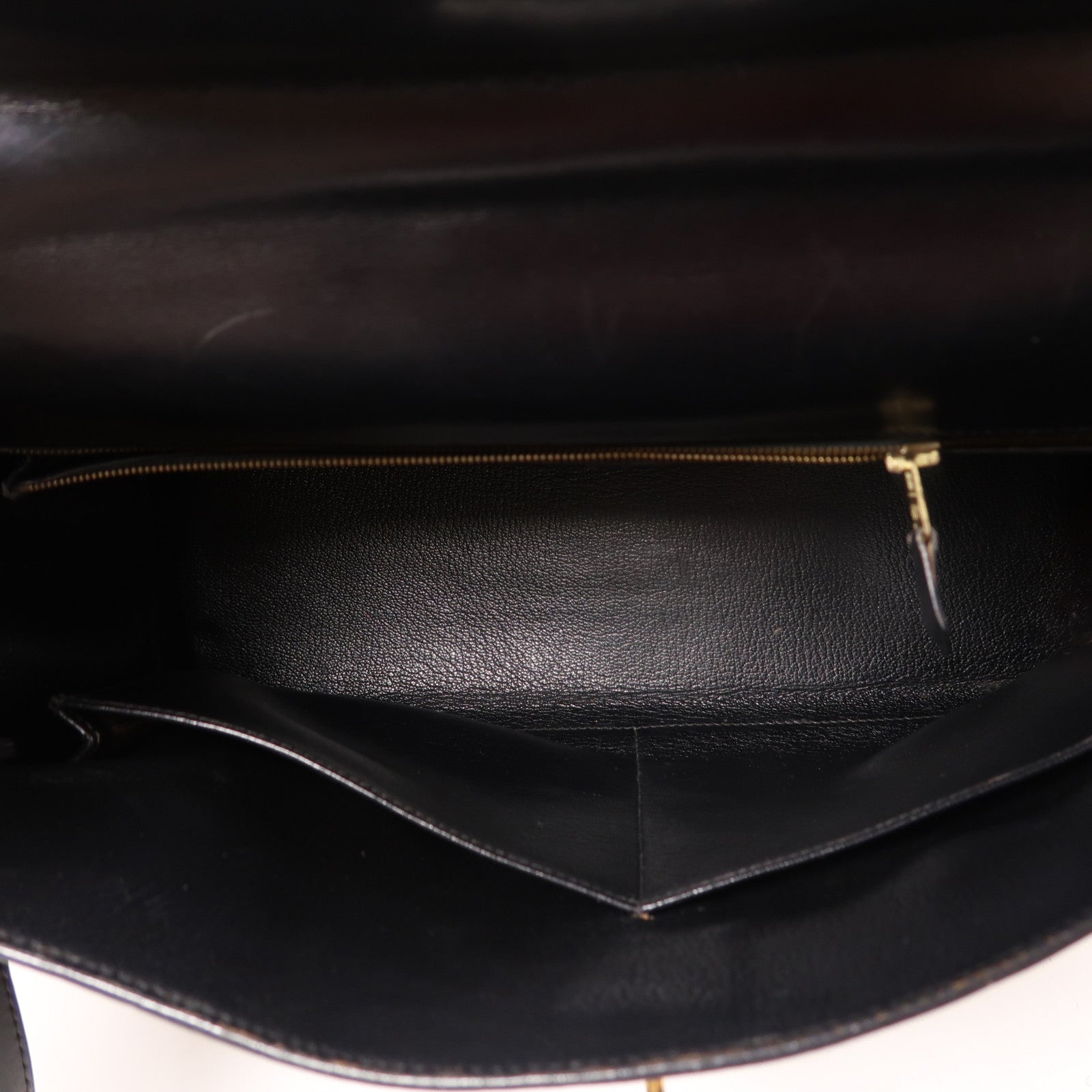 HERMES Box皮革Vintage Kelly 35手挽袋Noir