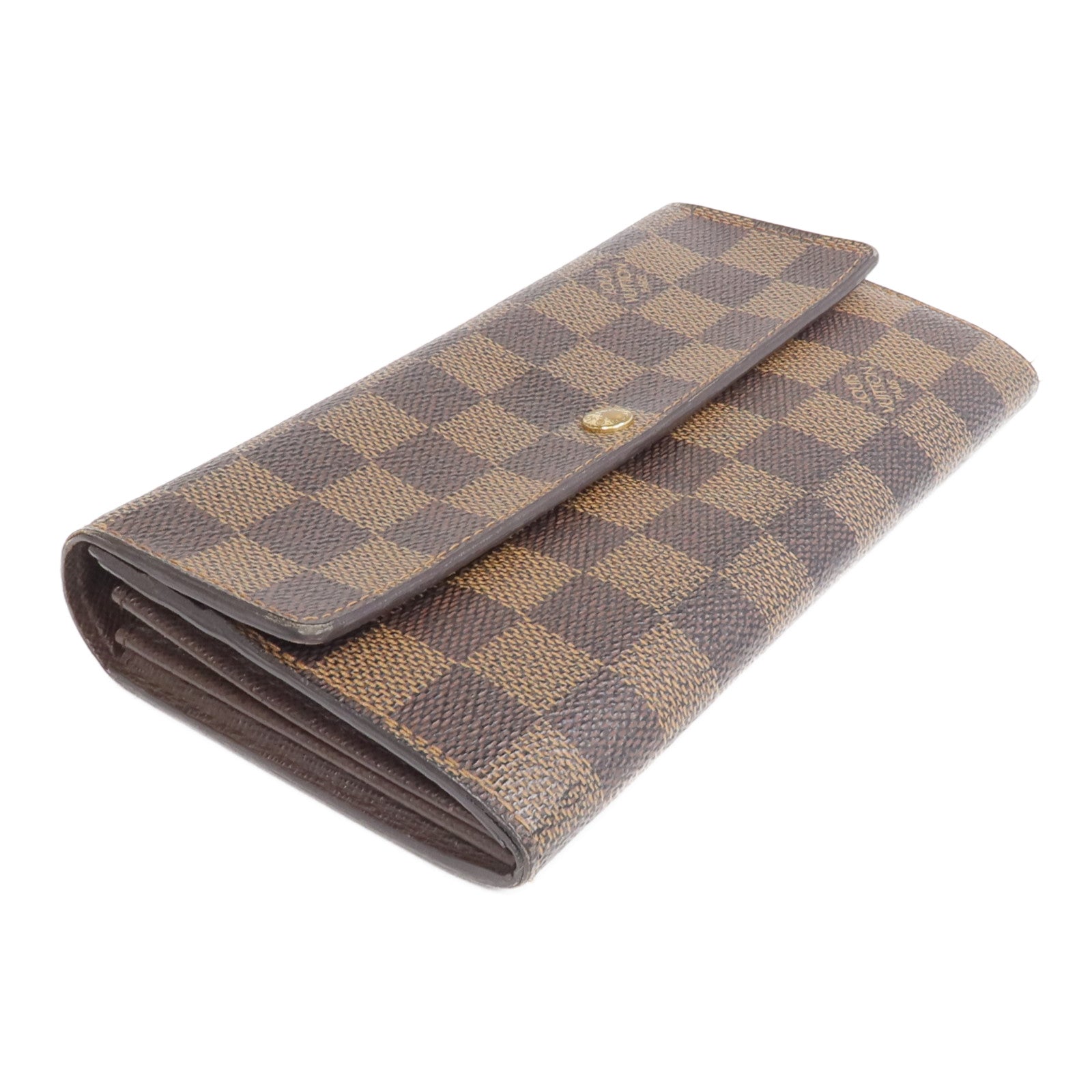 LOUIS VUITTON Damier Sarah Wallet金扣長錢包
