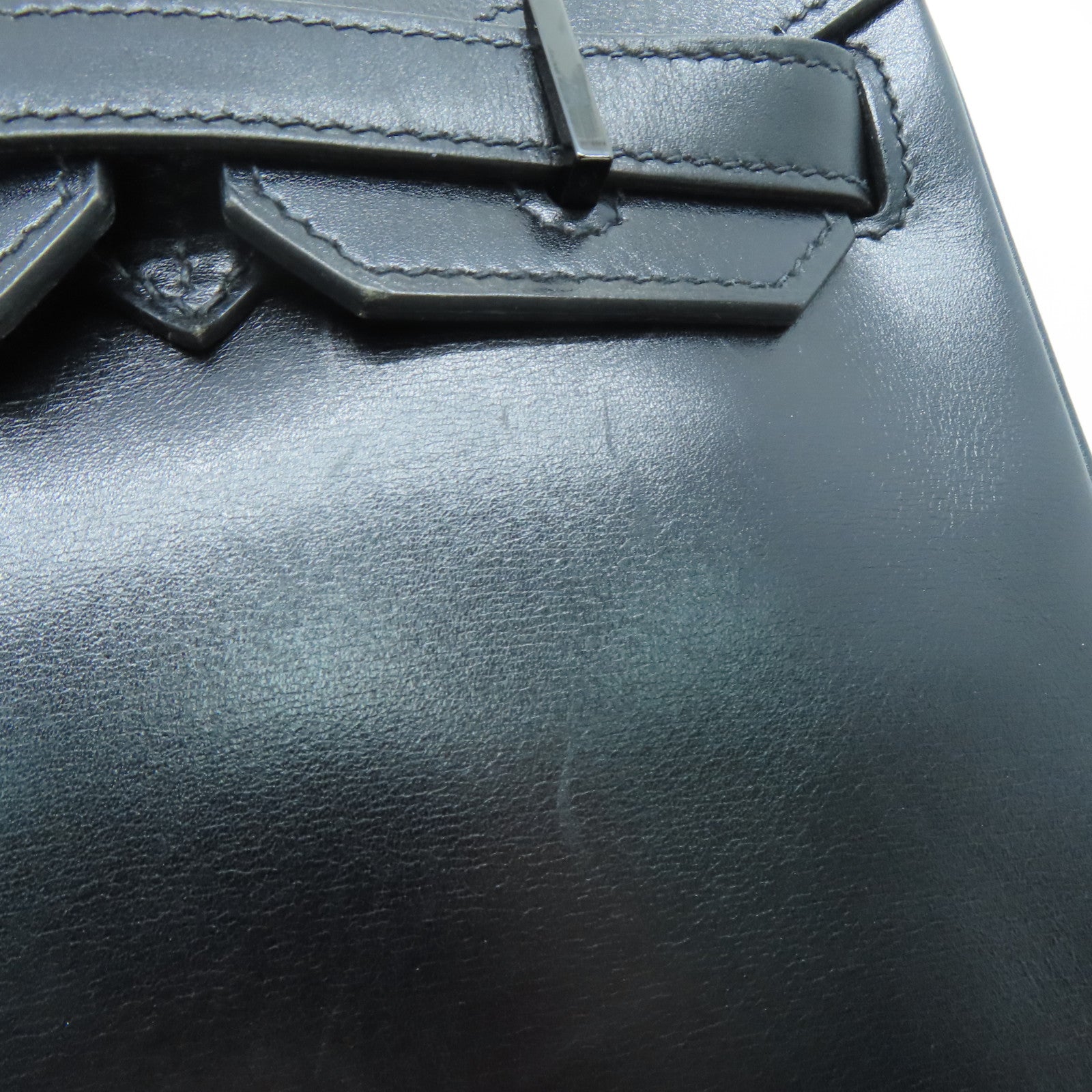 HERMES Box Calf皮革Birkin 30 So Black手挽袋黑色