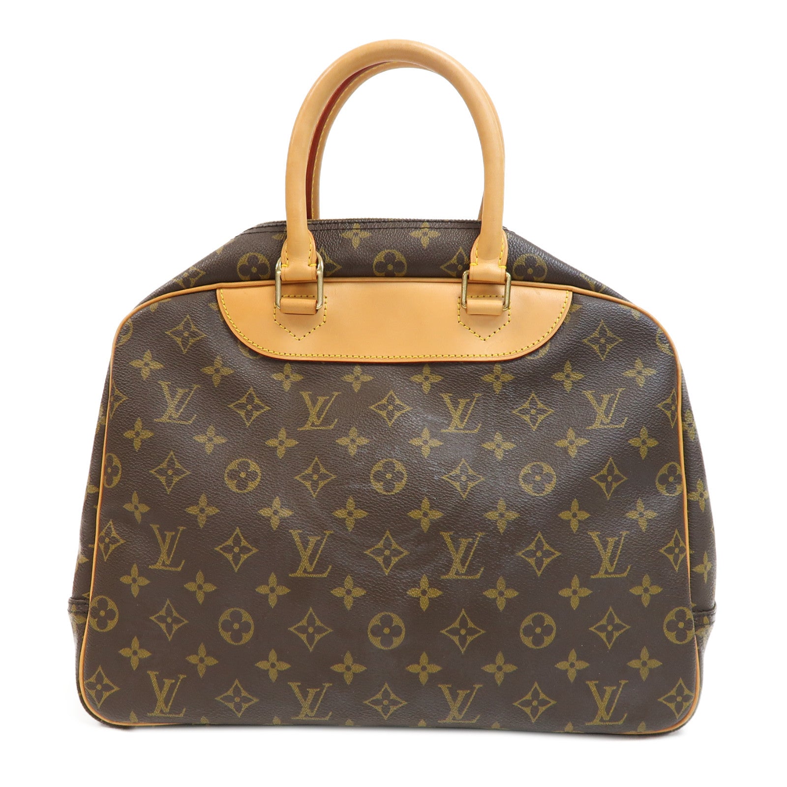 LOUIS VUITTON Monogram Deauville金扣手挽袋啡色