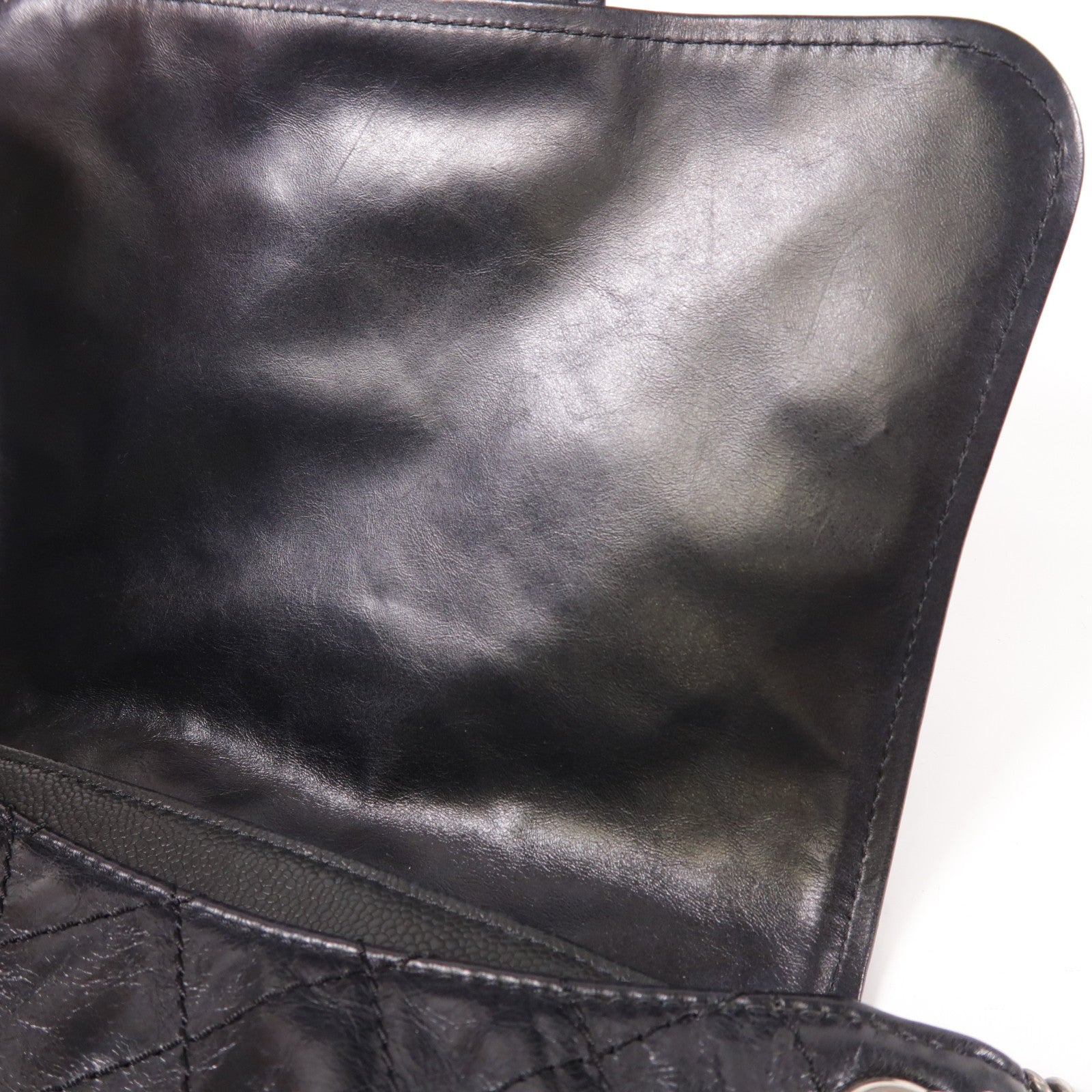 CHANEL CC SHW Shoulder Bag Chain Calfskin Leather Black