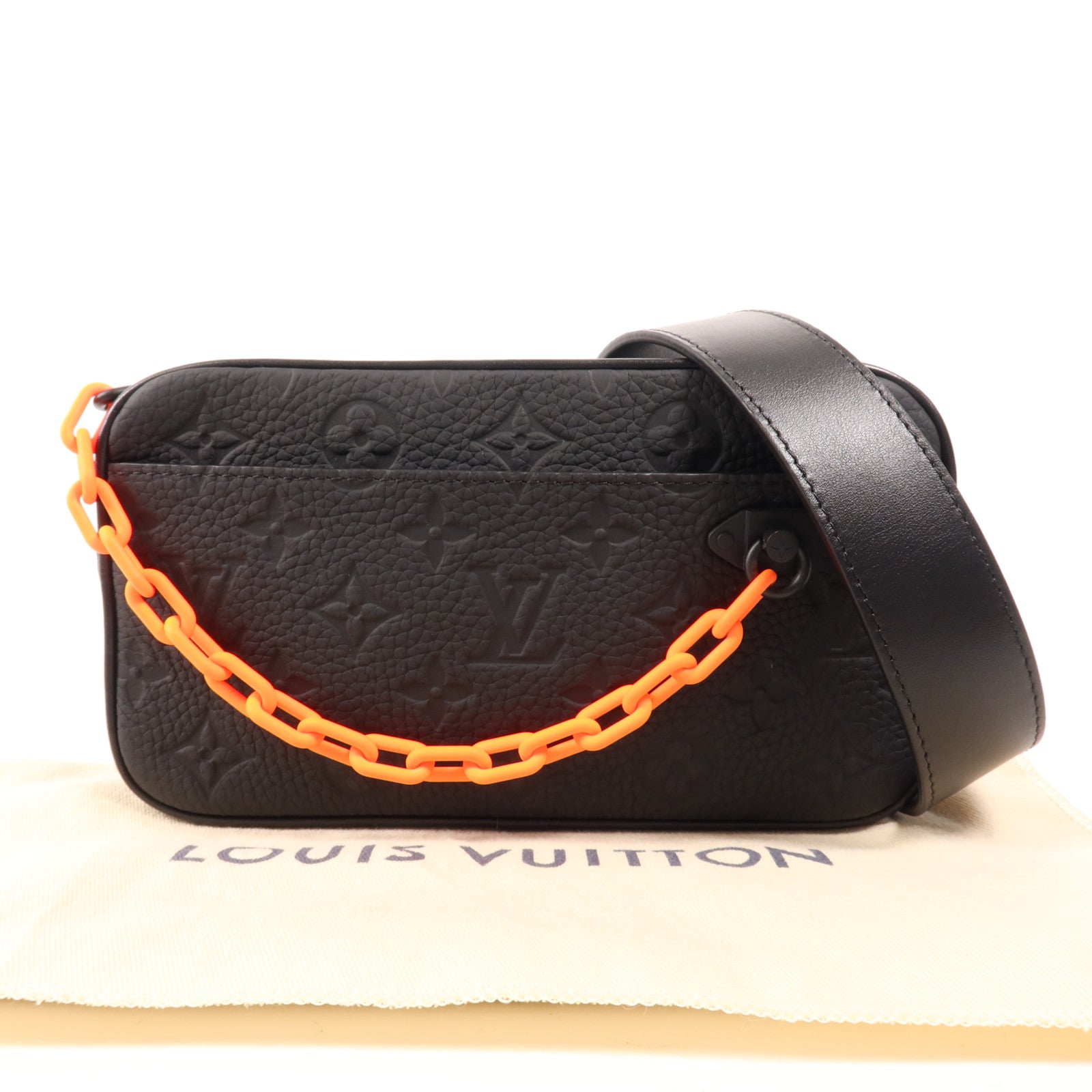 LOUIS VUITTON Monogram Taurillon Solar Ray Soft Pochette Volga Belt Bag腰包