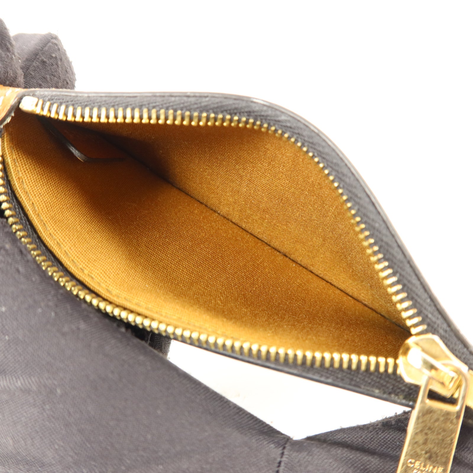 CELINE 塗層帆布/牛皮皮革Zipped Compact Card Holder卡片套