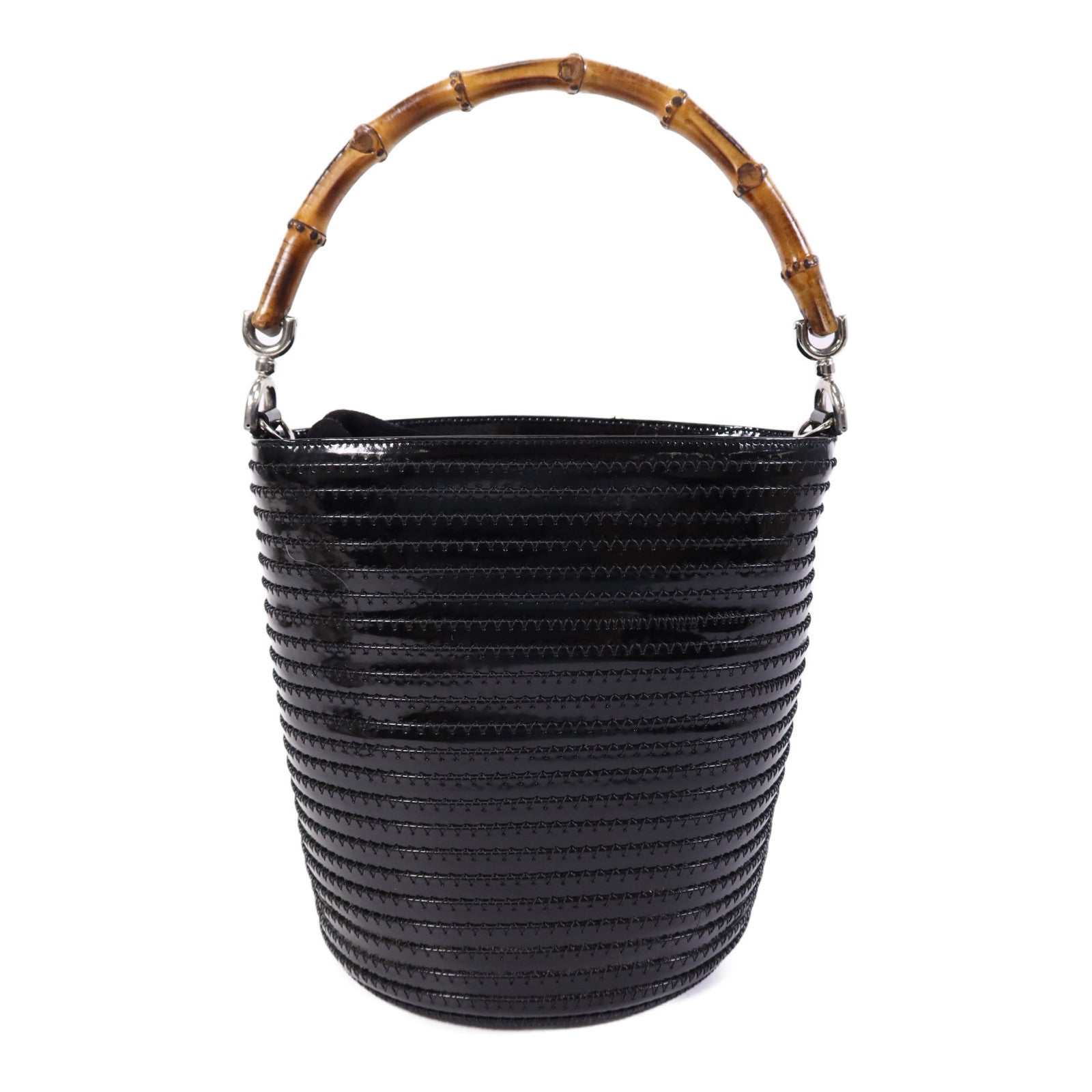 GUCCI 漆皮皮革Shoulder Bag銀扣肩背袋