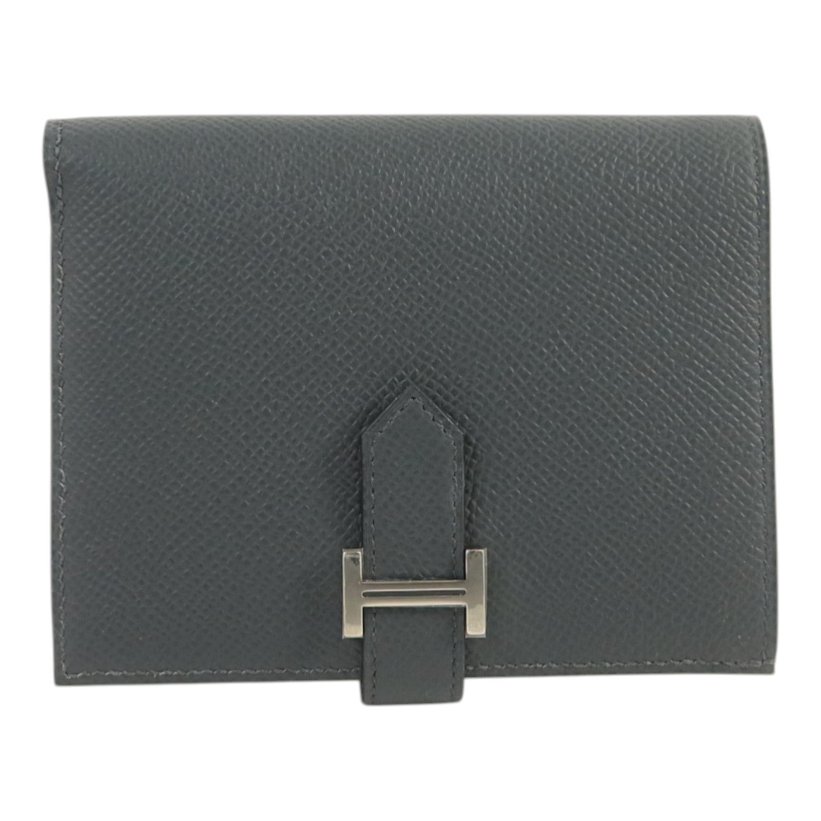 HERMES Epsom皮革Bearn Wallet銀扣錢包Grie Misty