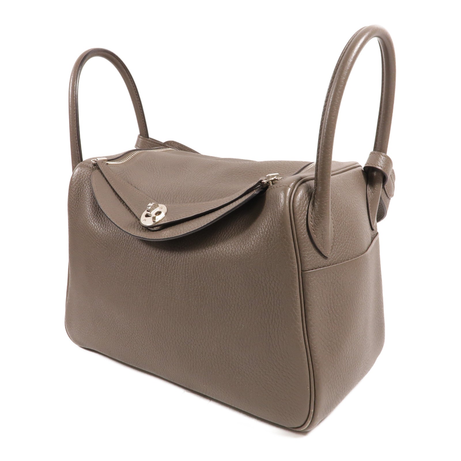 HERMES Clemence皮革Lindy 30手挽肩背兩用袋Etain