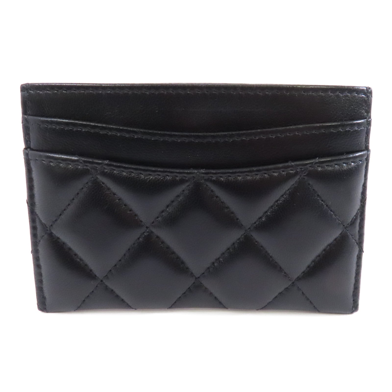CHANEL 菱格羊皮皮革Card Case卡片套黑色