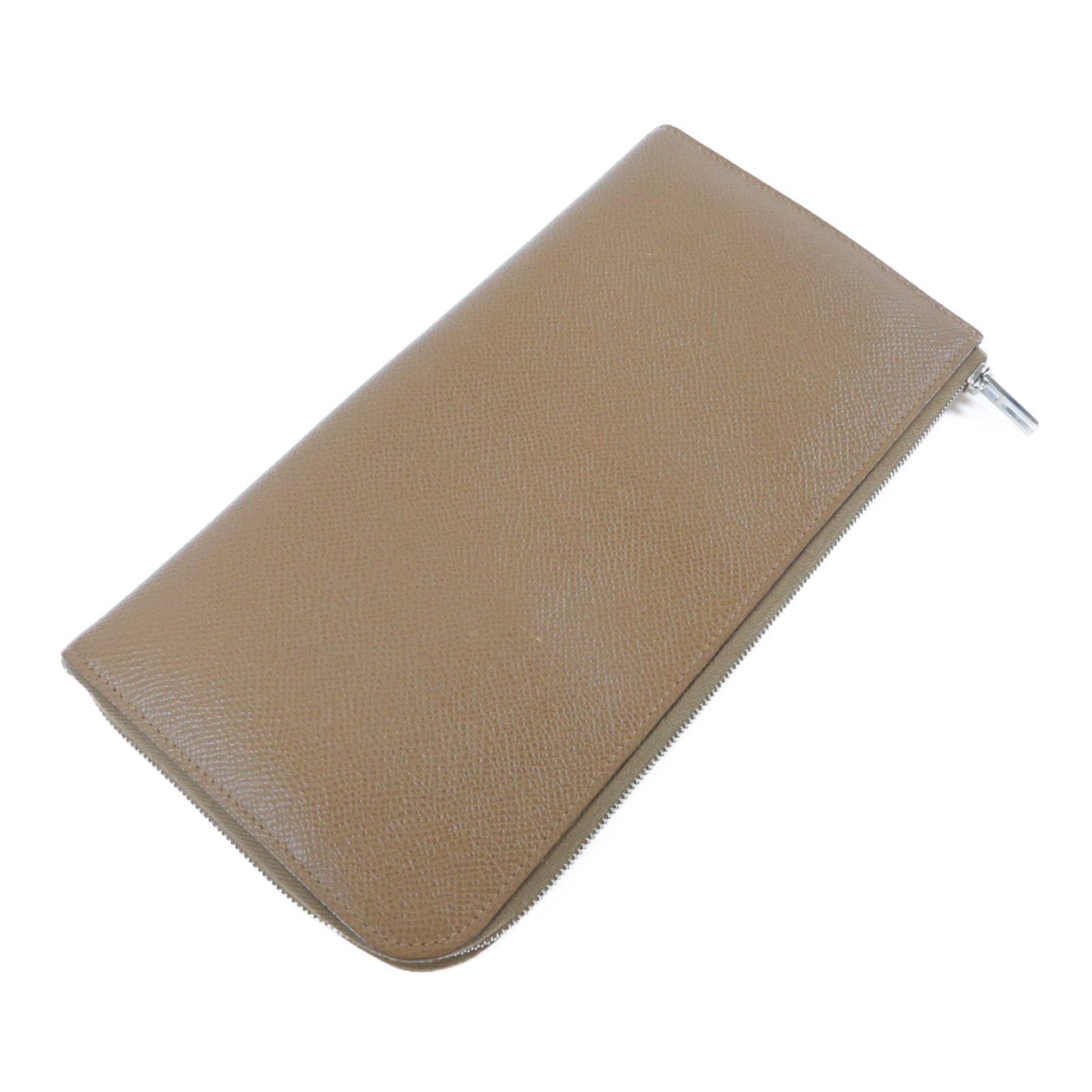 HERMES 【激減優惠】Epsom皮革Pouch Long Wallet銀扣長錢包啡色/藍色