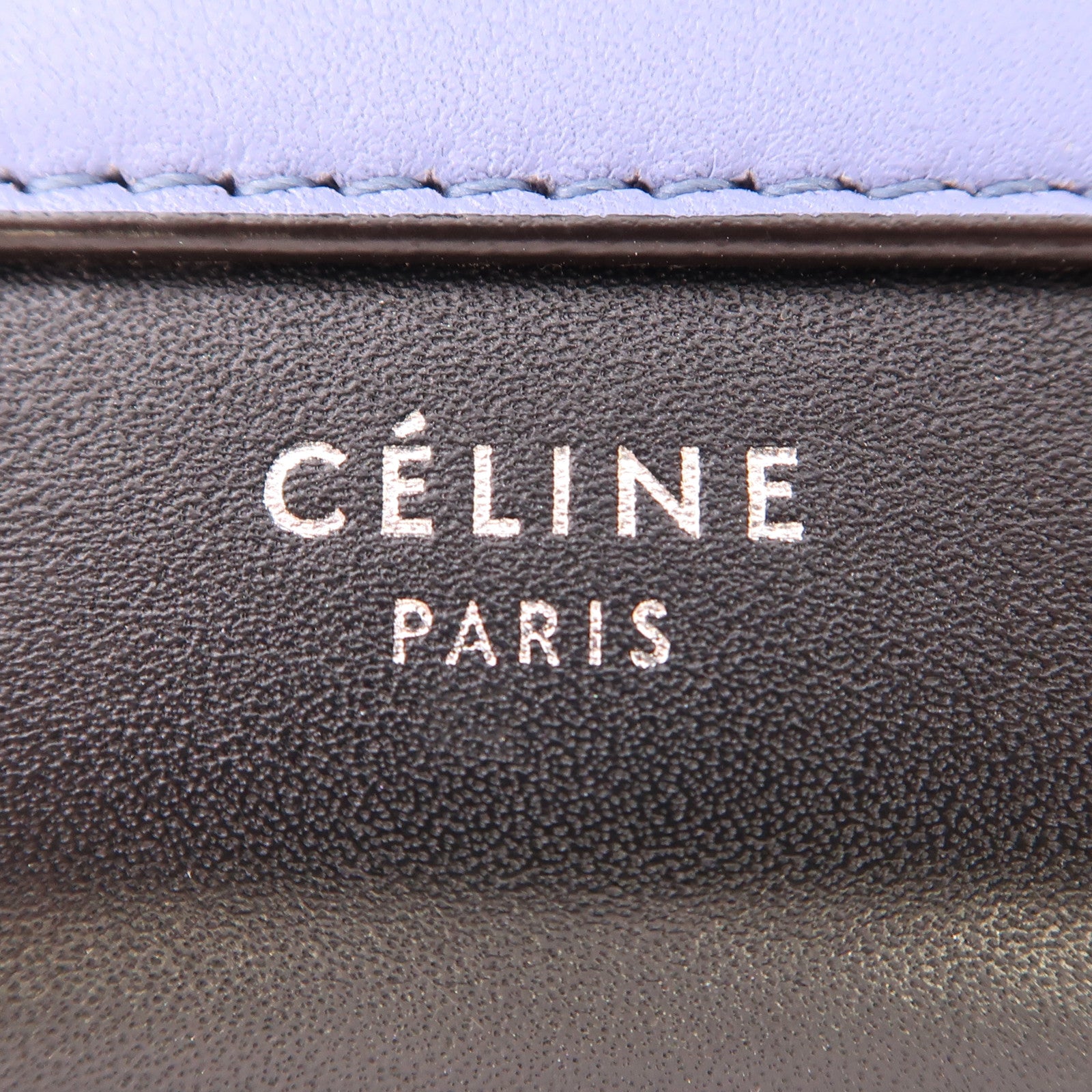 CELINE 牛皮皮革Chain Shoulder銀扣鏈帶肩背袋