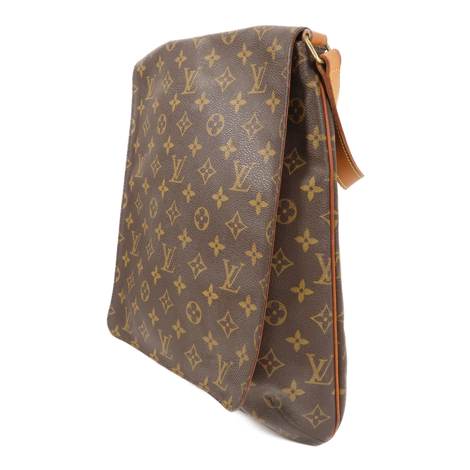 LOUIS VUITTON Monogram Neverfull MM金扣手挽袋啡色
