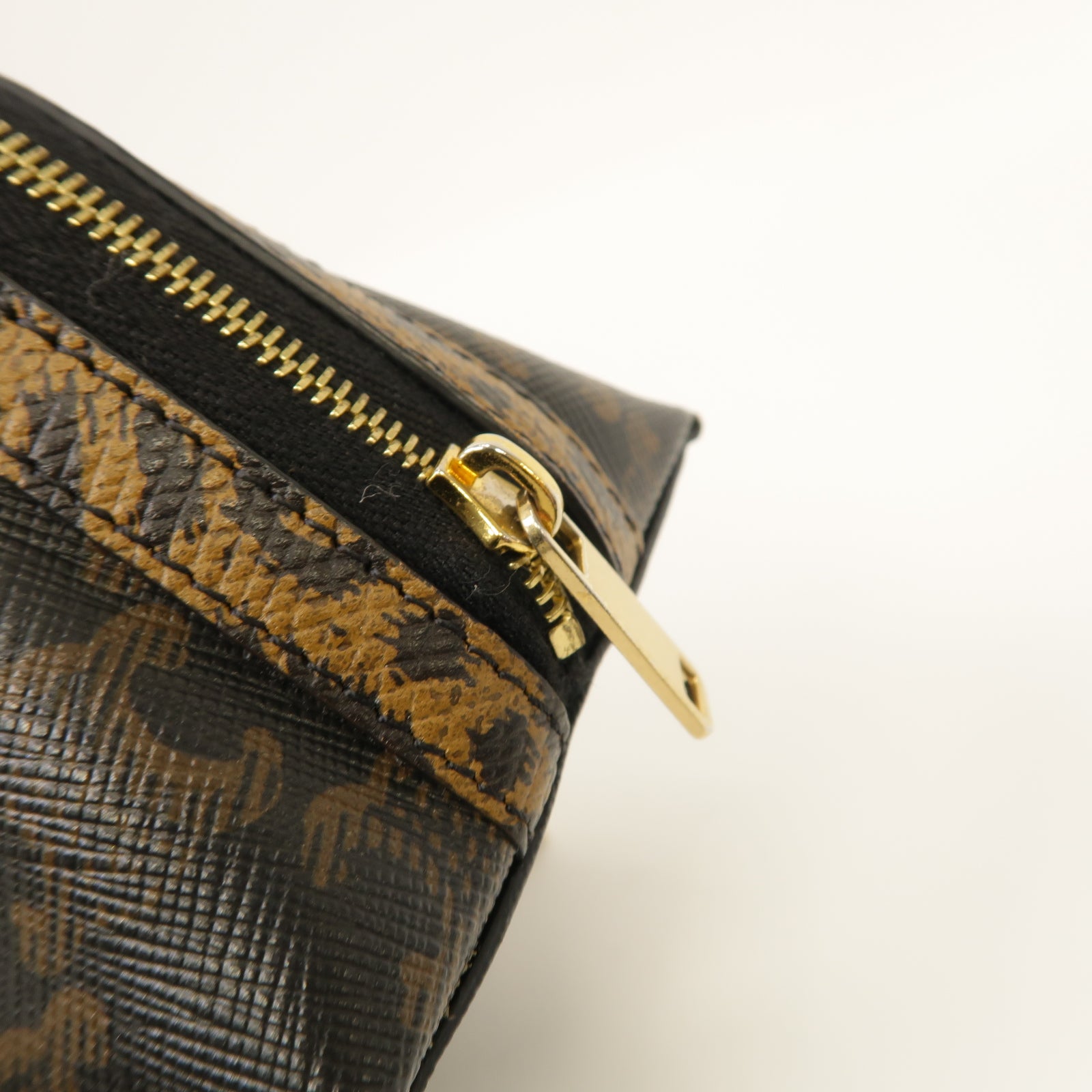 CELINE 塗層帆布Triomphe Chain Bag金扣鏈帶肩背袋啡色