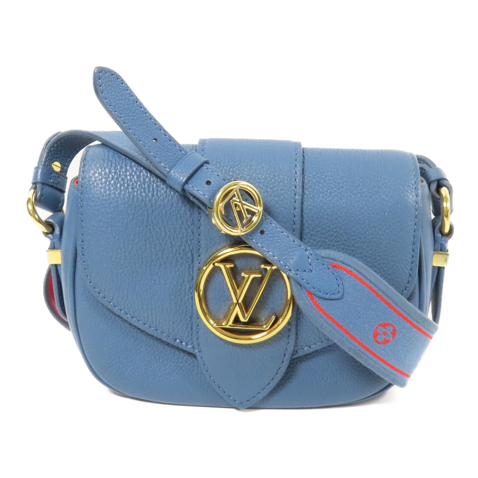 LOUIS VUITTON LV GHW Pont 9 Soft PM Shoulder Bag M58964 Calfskin Leather Blue