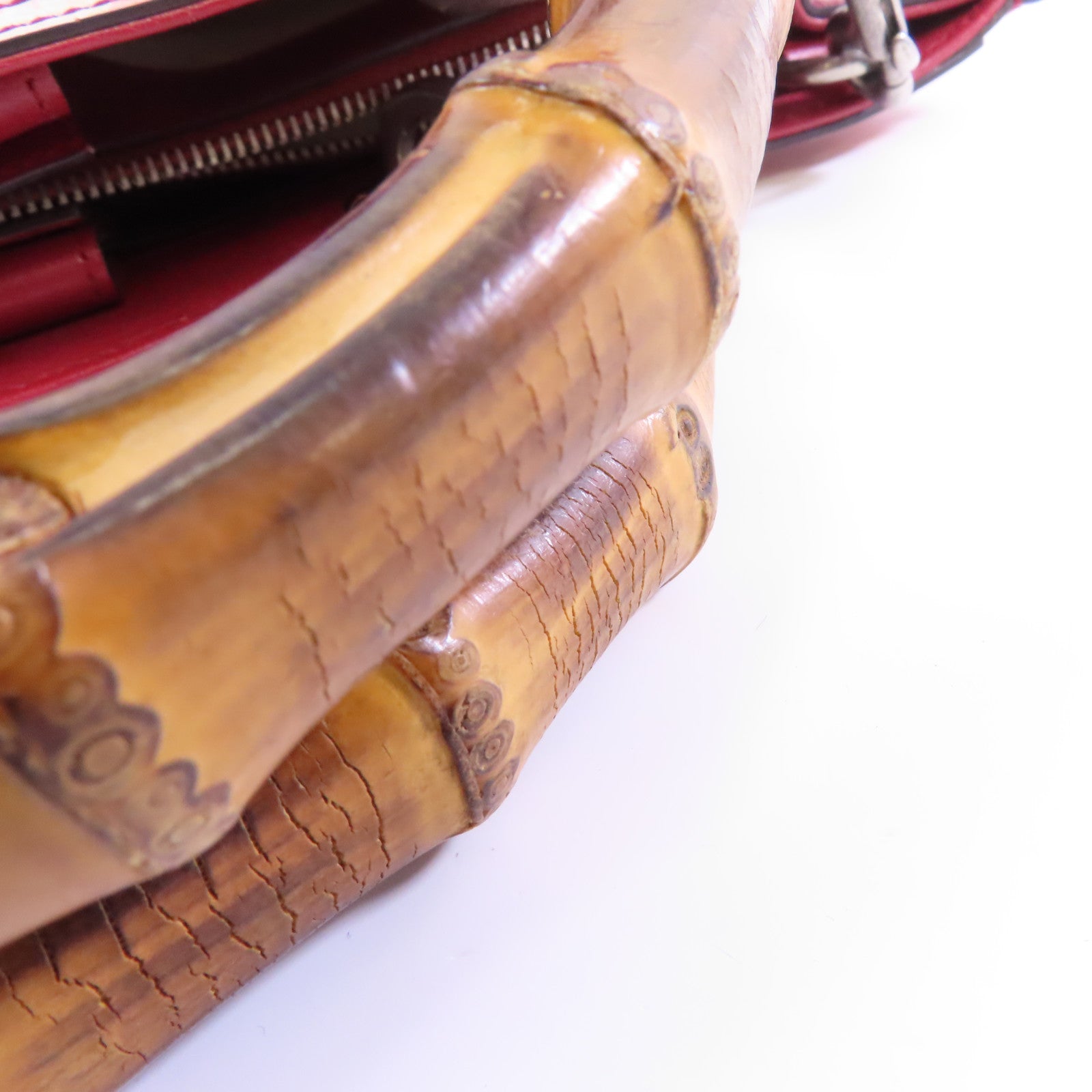 GUCCI 牛皮皮革2 Way Shoulder銀扣手挽肩背兩用袋紅色