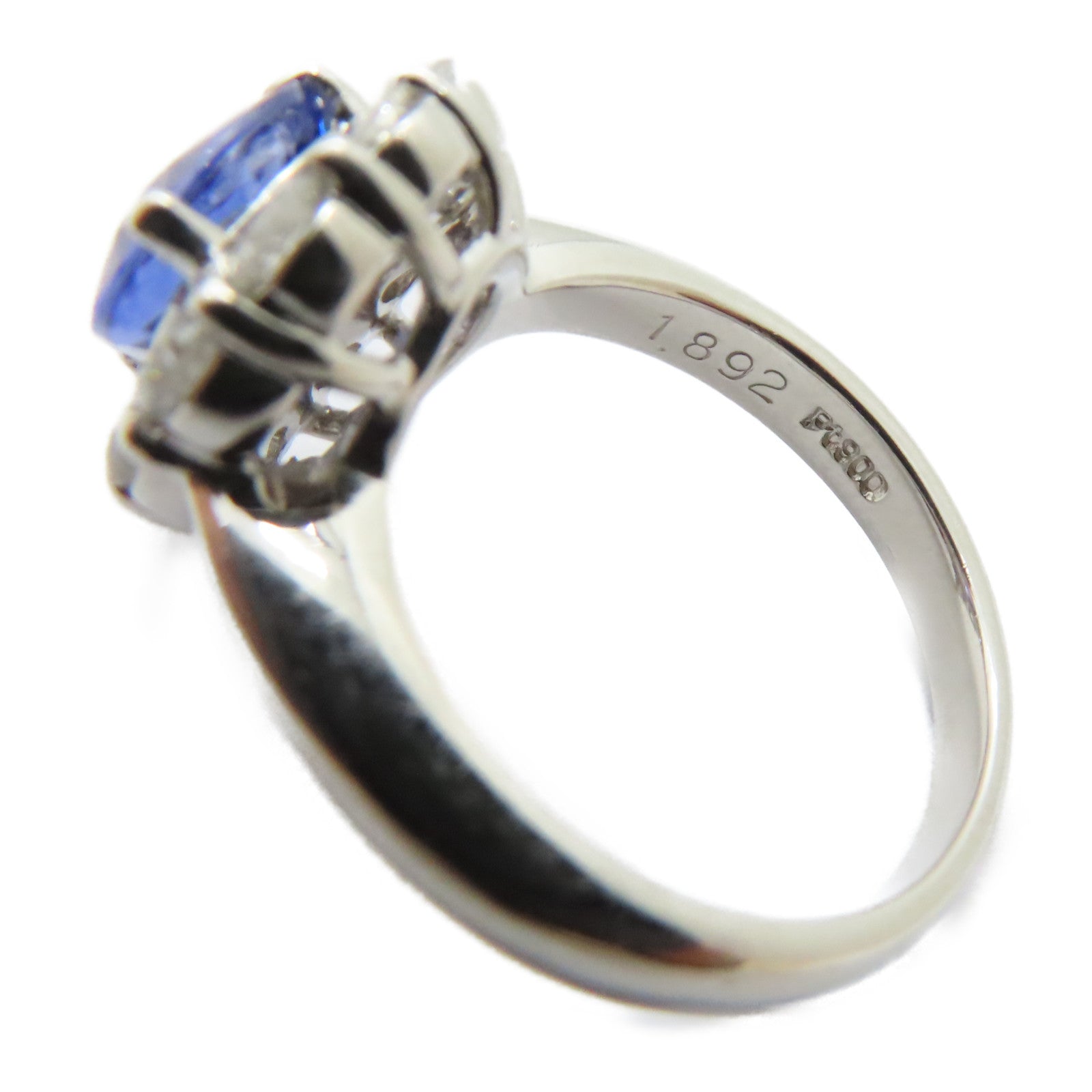 JEWELRY PT900鉑金Sapphire Diamond Ring 1.892ct藍寶石/0.752ct鑽石戒指US#5.75