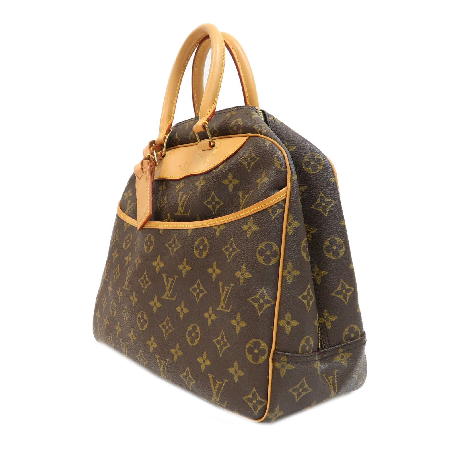 LOUIS VUITTON Monogram Deauville金扣手挽袋啡色