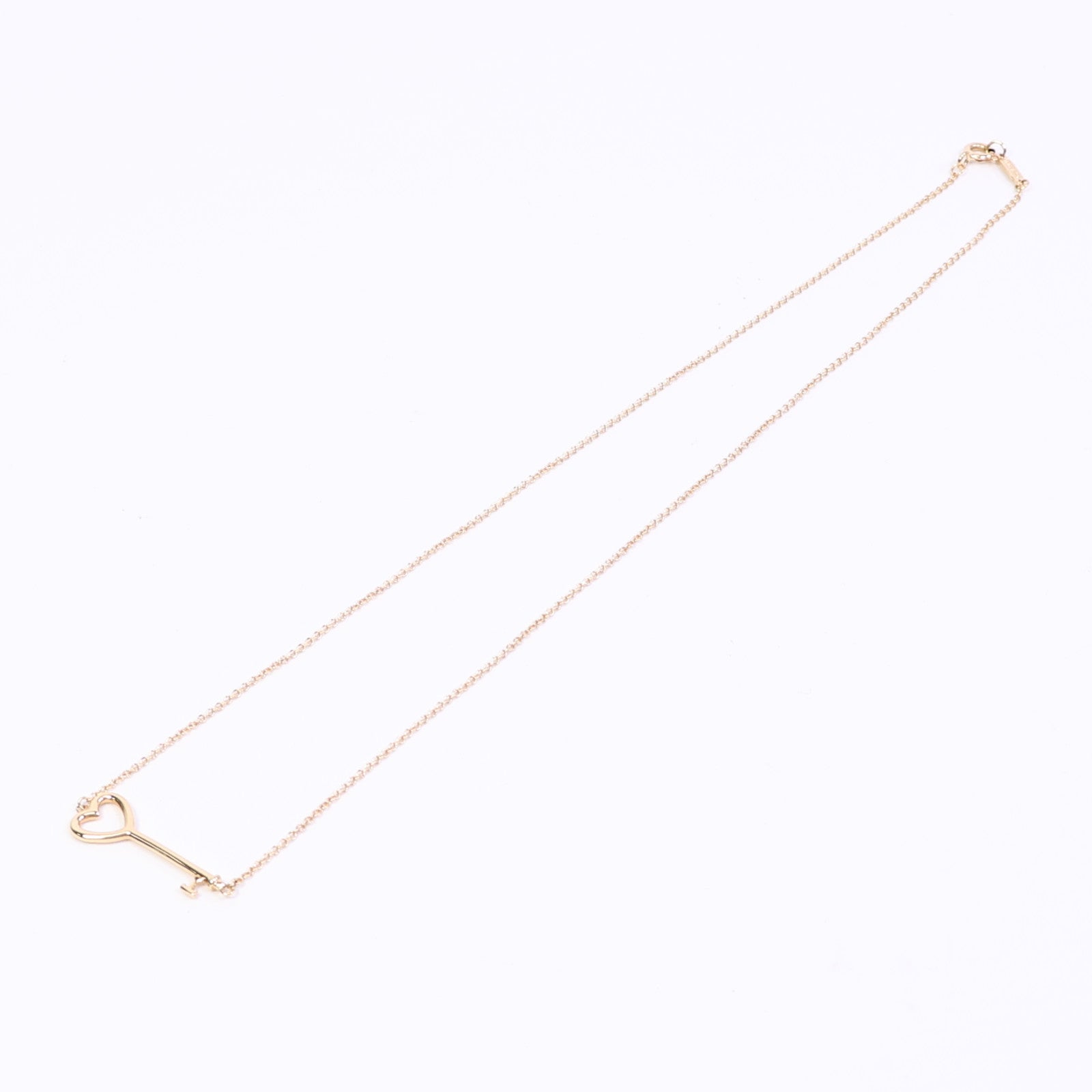 TIFFANY＆CO 18K玫瑰金Heart Key Necklace項鍊