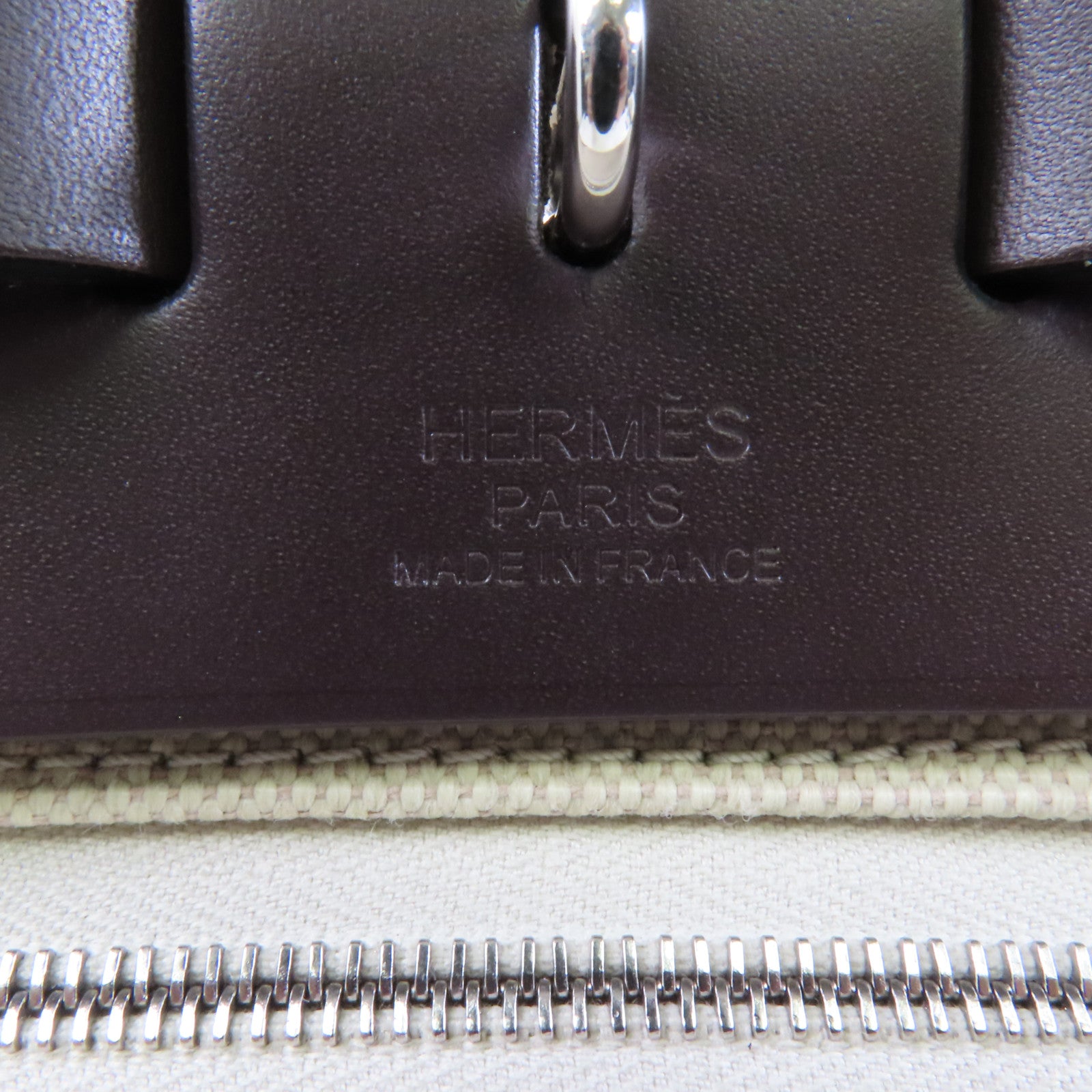 HERMES 帆布Herbag PM銀扣手挽肩背兩用袋