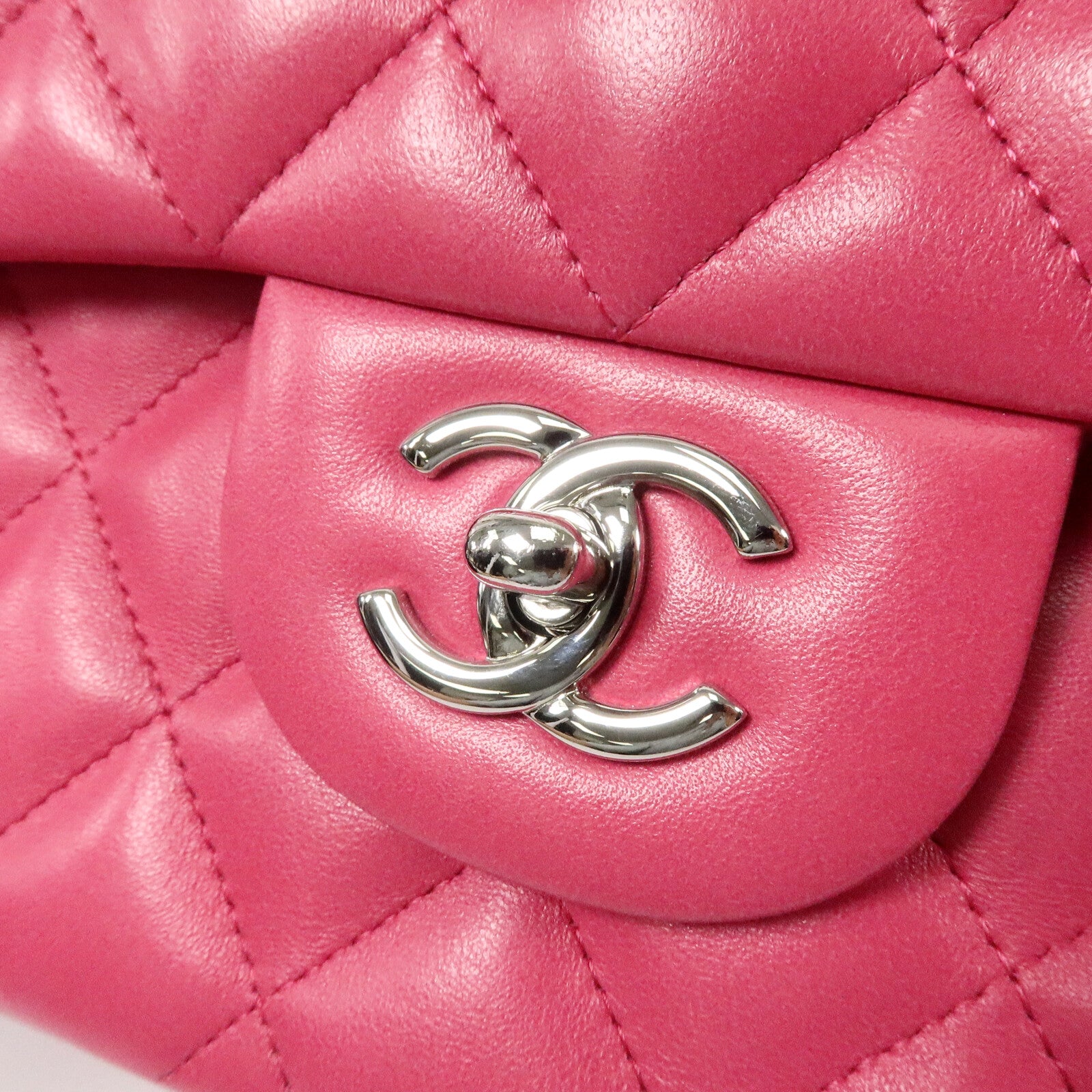 CHANEL 羊皮皮革Large Classic鏈帶手挽肩背兩用袋