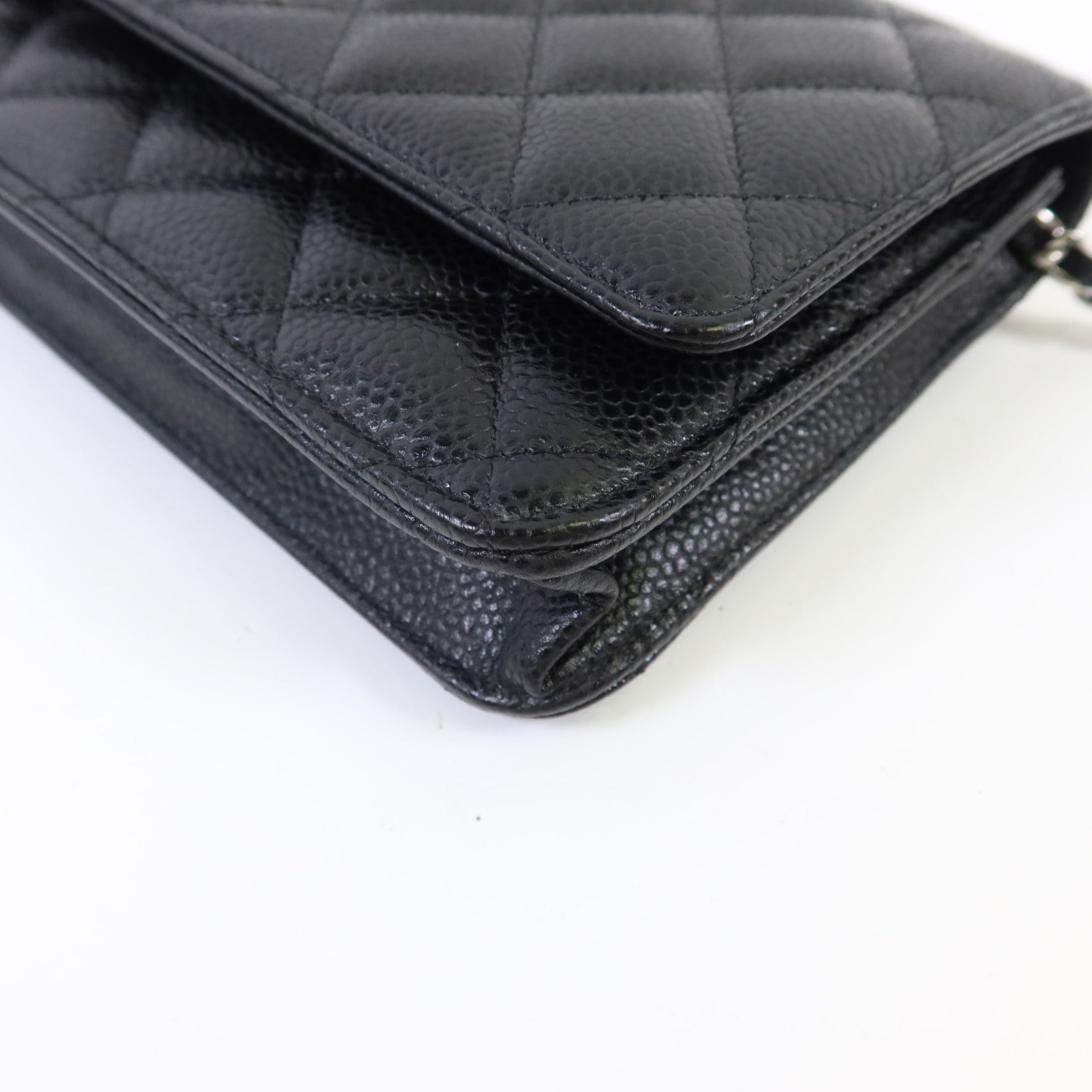 CHANEL 牛皮皮革WOC Wallet On Chain銀扣鏈帶肩背袋
