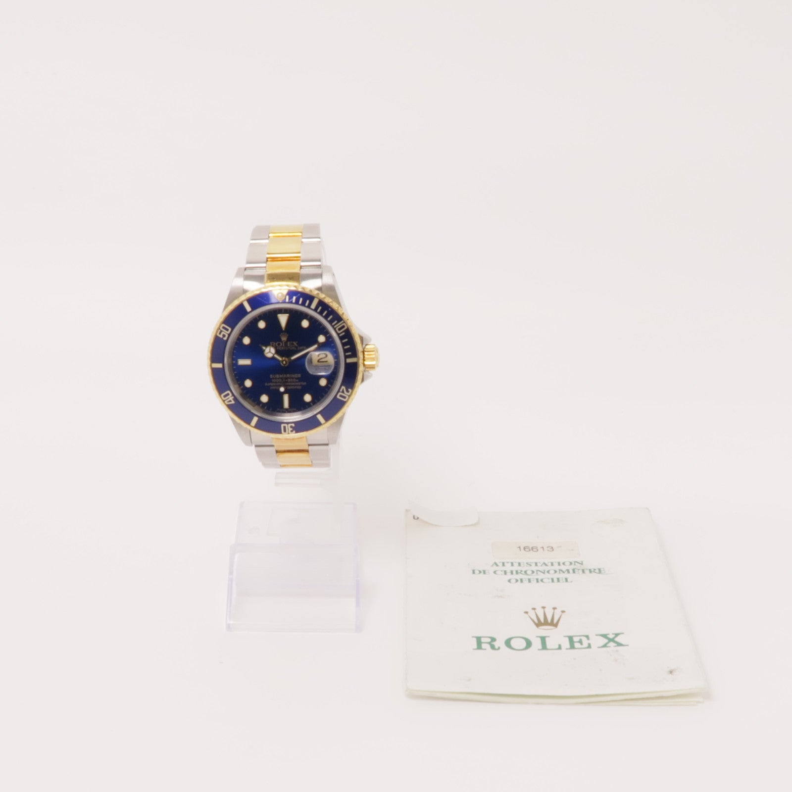 ROLEX Submariner Date不鏽鋼/18K黃金手錶自動機芯藍色
