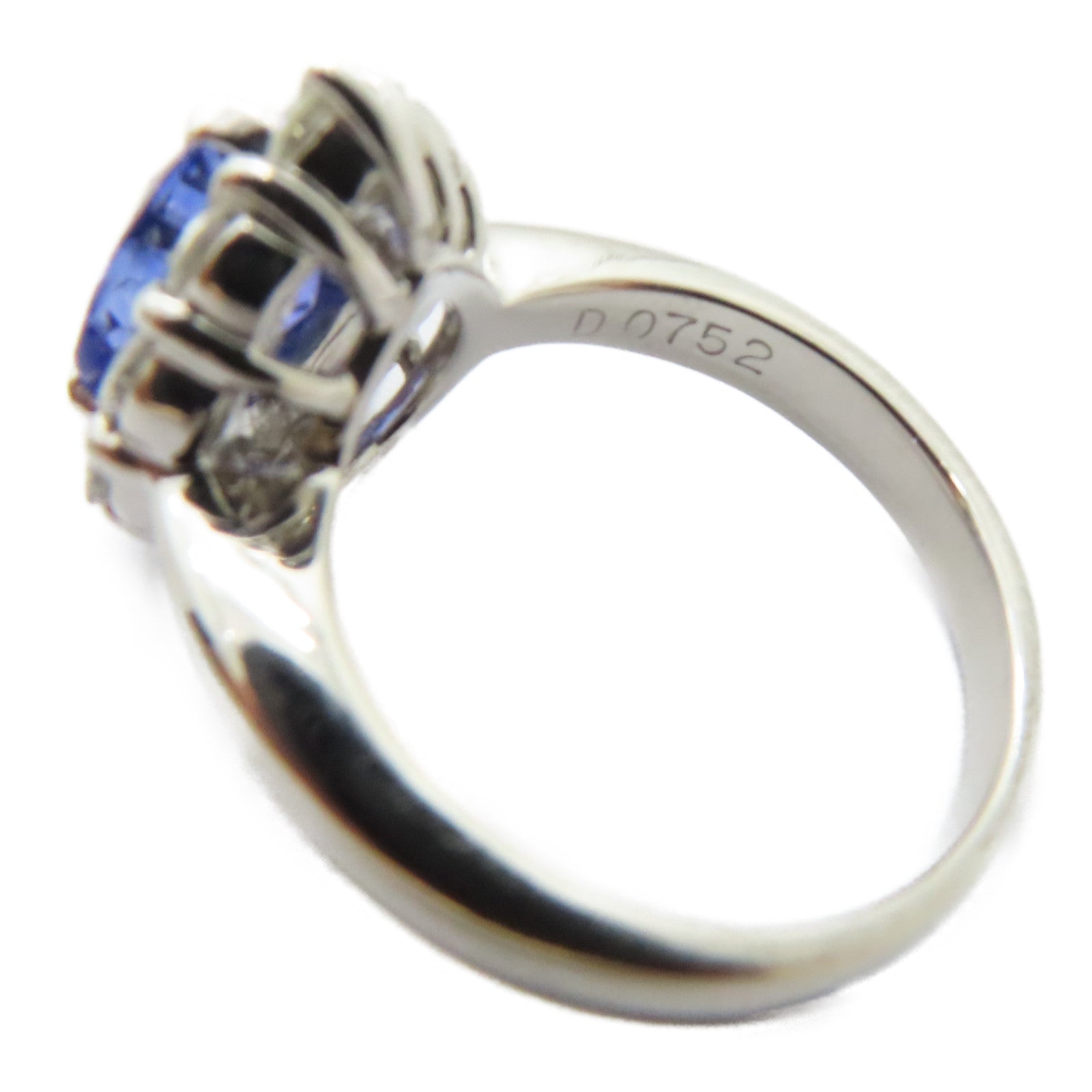 JEWELRY PT900鉑金Sapphire Diamond Ring 1.892ct藍寶石/0.752ct鑽石戒指US#5.75