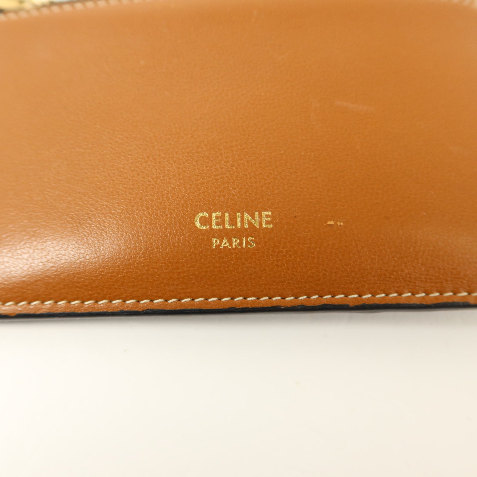 CELINE 塗層帆布/牛皮皮革Zipped Compact Card Holder卡片套