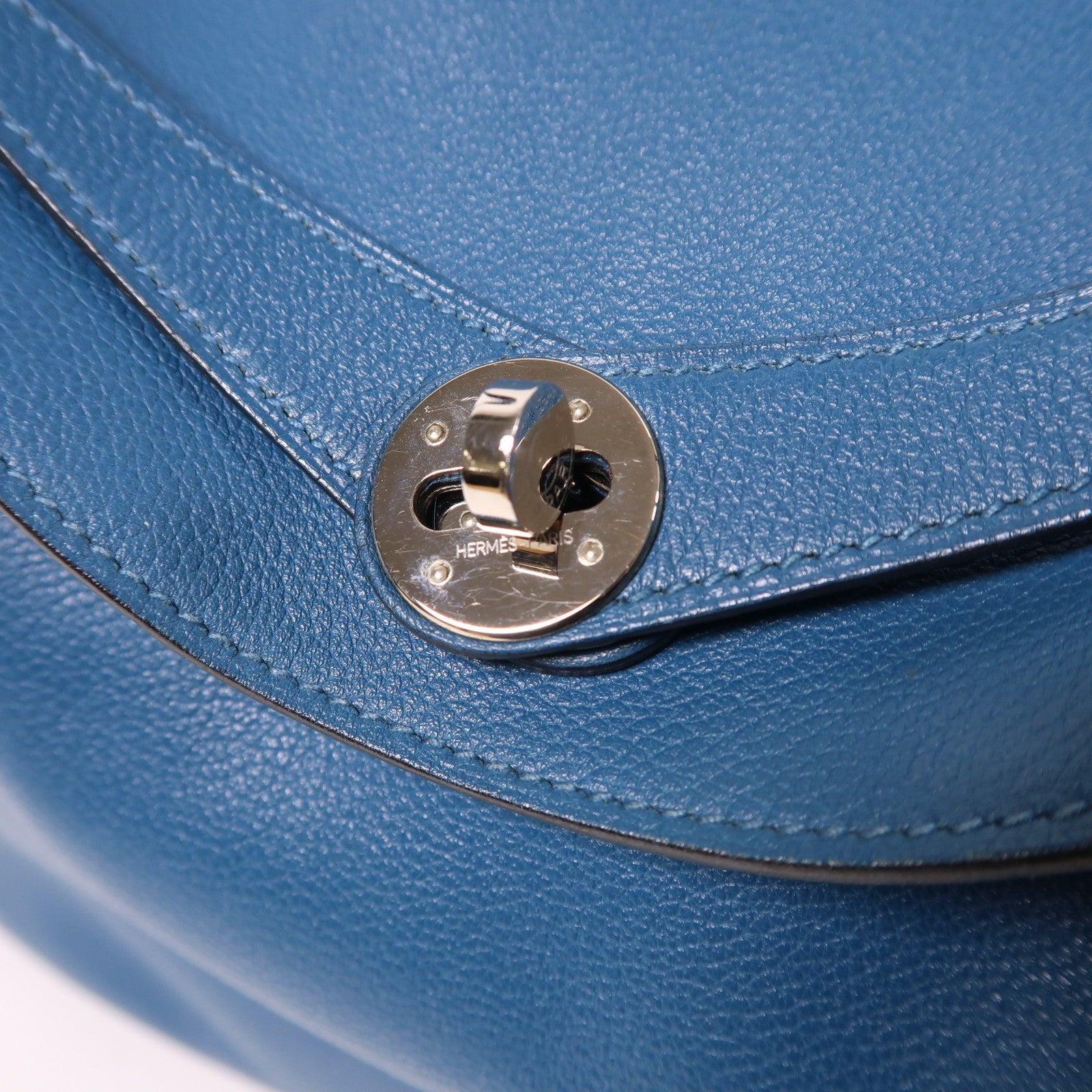 HERMES PHW Lindy 30 2 Way Shoulder Bag Evercolor Leather Colvert