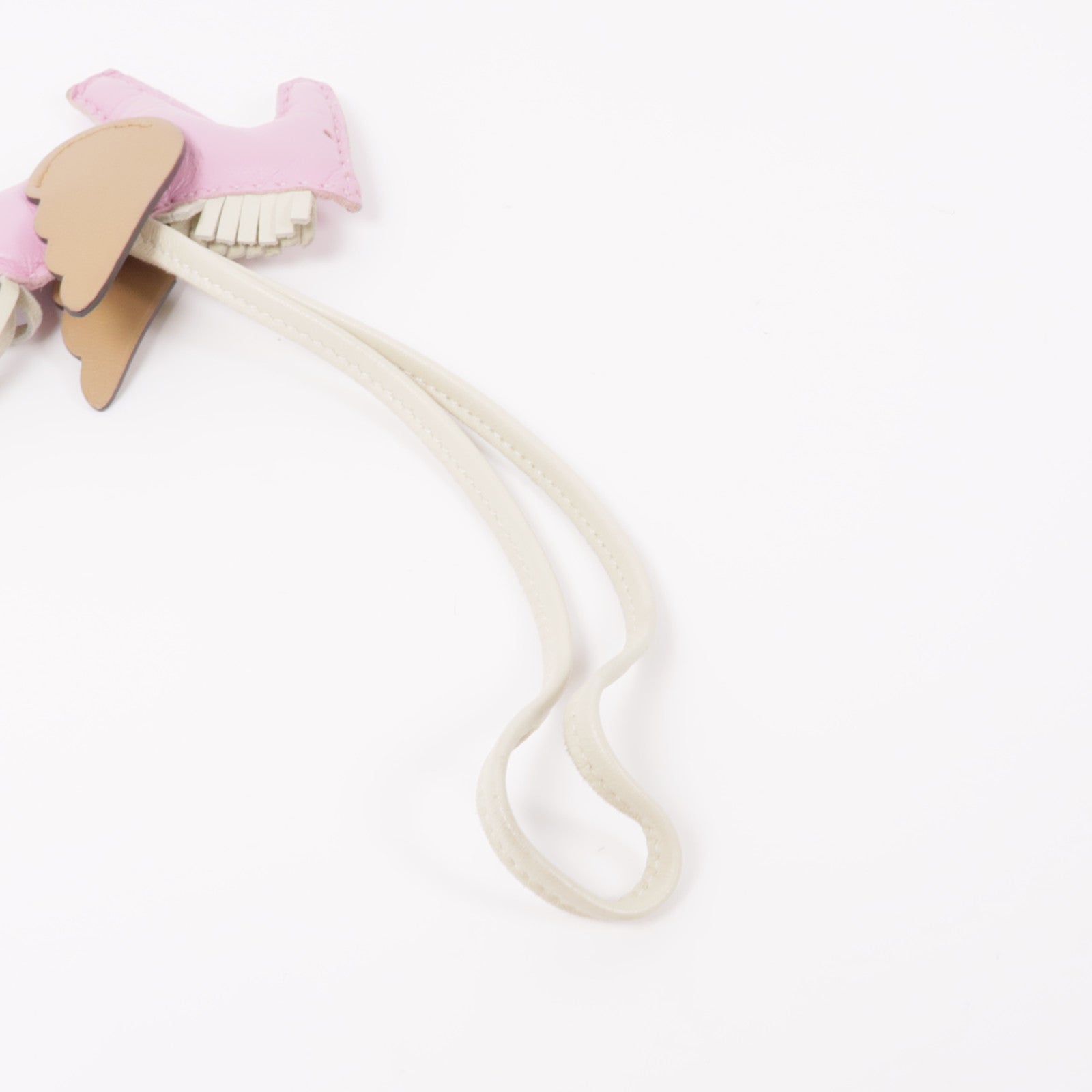 HERMES Milo皮革/Swift皮革Rodeo Pegase PM掛飾Mauve Sylvestre