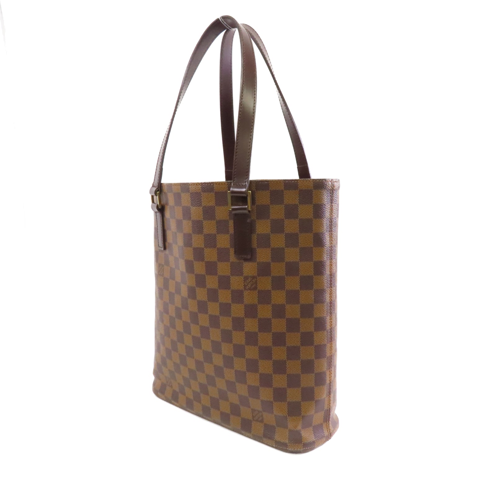 LOUIS VUITTON Damier Vavin GM金扣手挽袋棕色