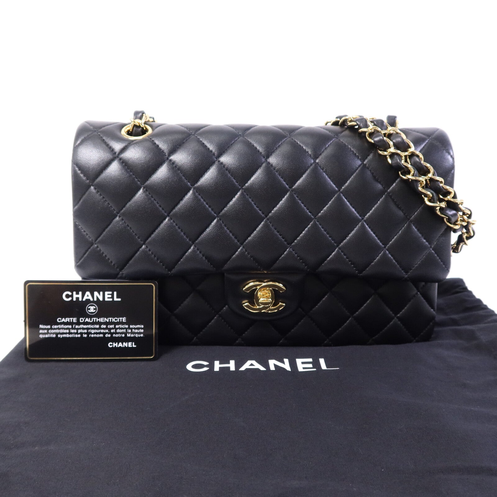 CHANEL 羊皮皮革Classic 25金扣鏈帶肩背袋