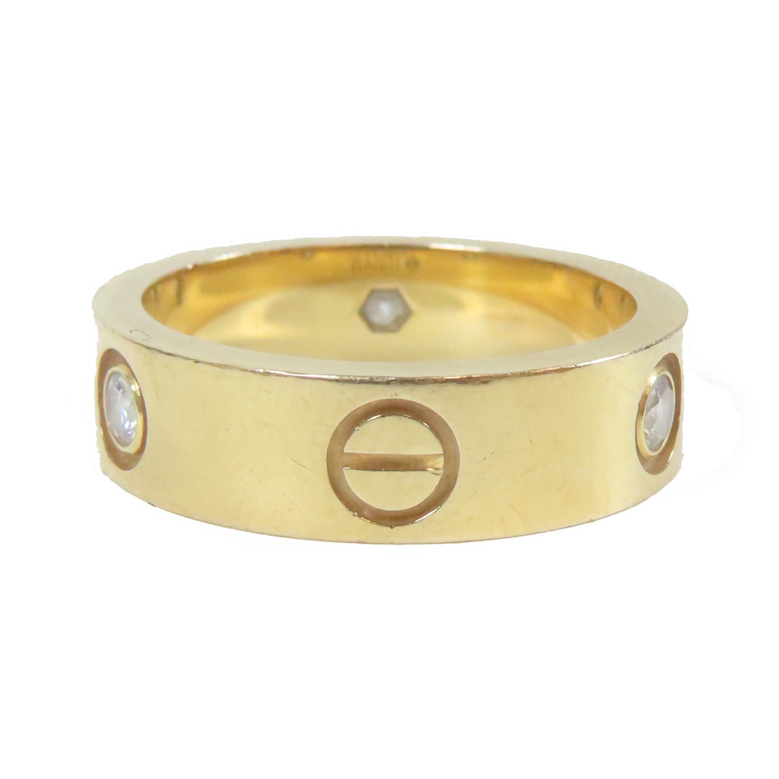 CARTIER 【激減優惠】18K黃金Love Ring 3 Diamond戒指金色US#7
