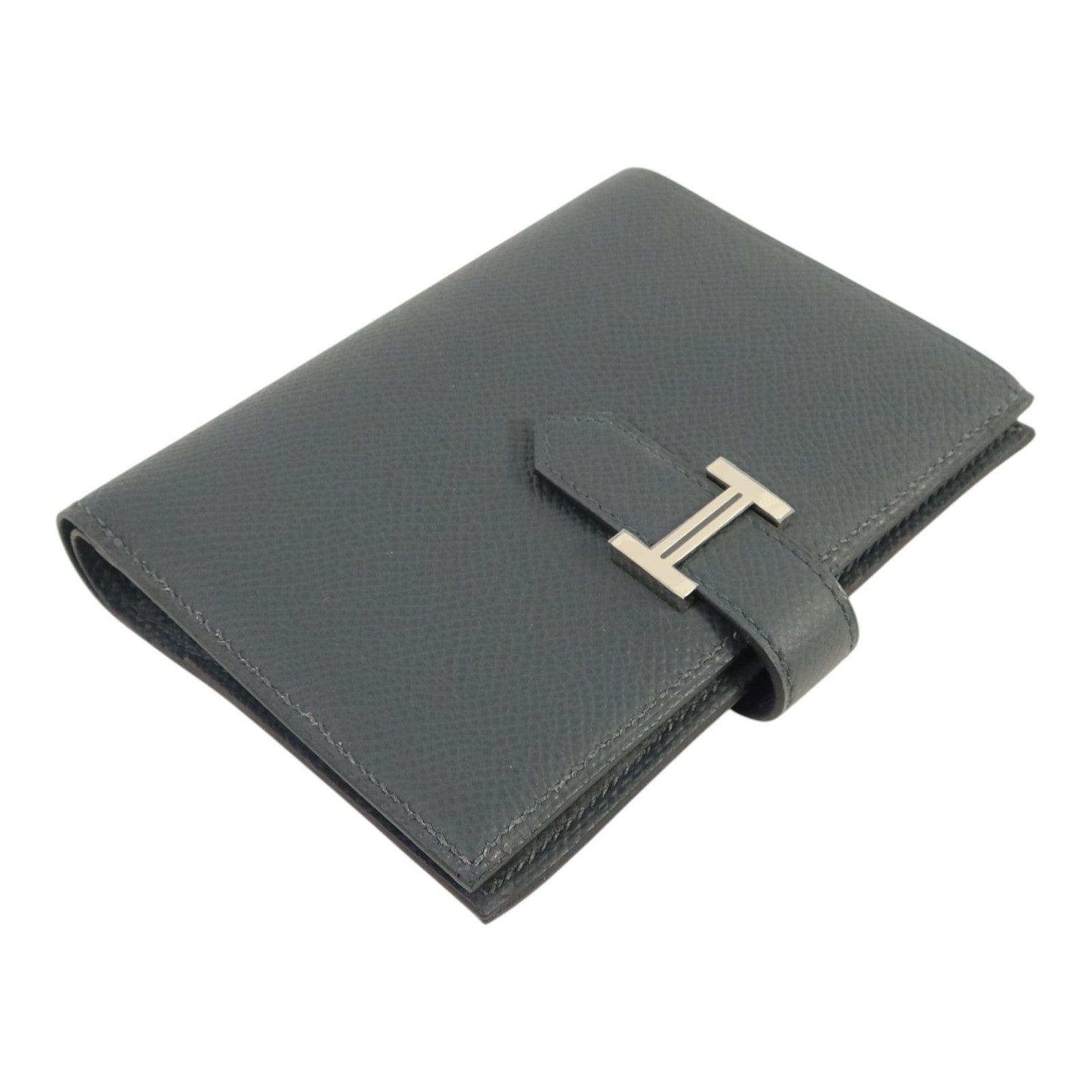 HERMES Epsom皮革Bearn Wallet銀扣錢包Grie Misty