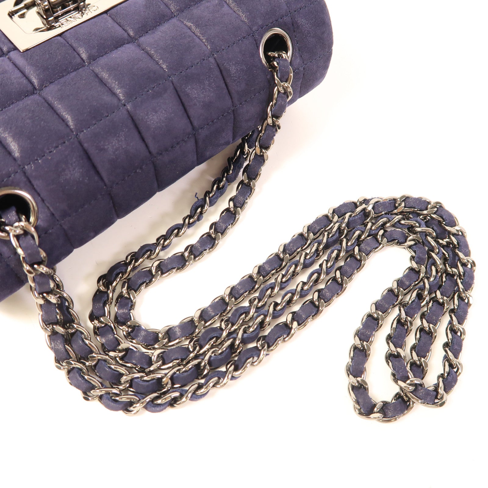 CHANEL 牛皮皮革Chain Shoulder Bag銀扣肩背袋