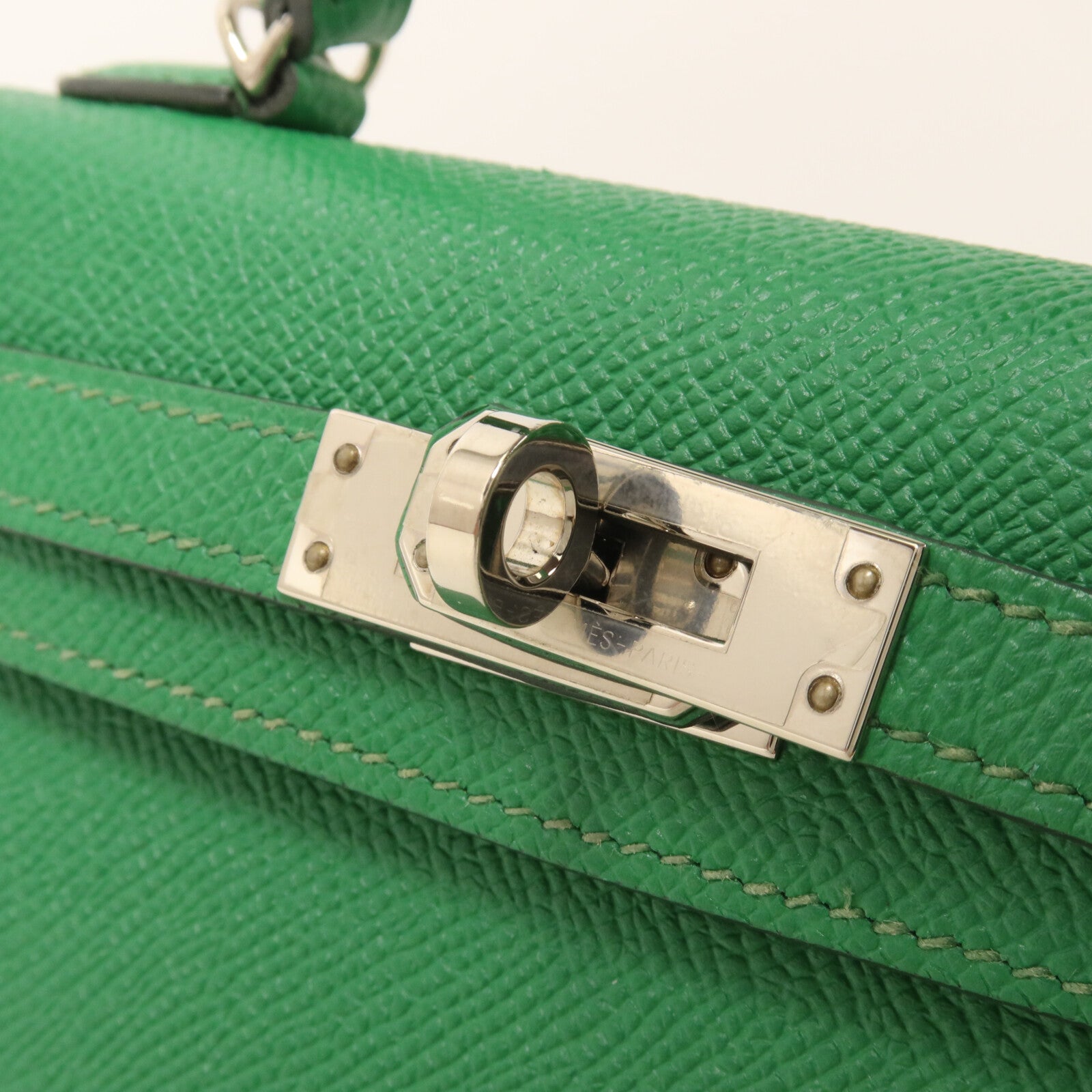 HERMES Epsom皮革Mini Kelly II手挽肩背兩用袋Cactus/PailleCactus/Paille