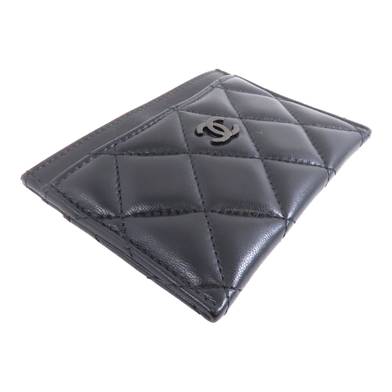 CHANEL 菱格羊皮皮革Card Case卡片套黑色