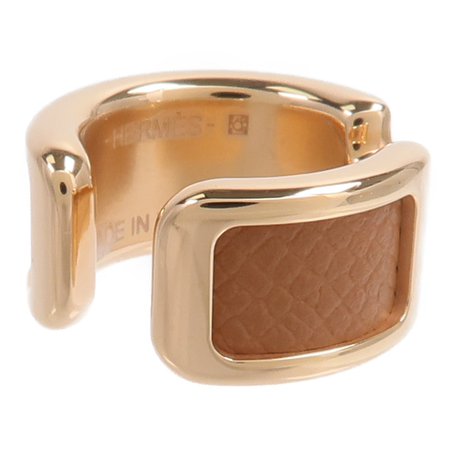 HERMES Metal/Madame皮革Olympe Ear Cuff耳環Gold