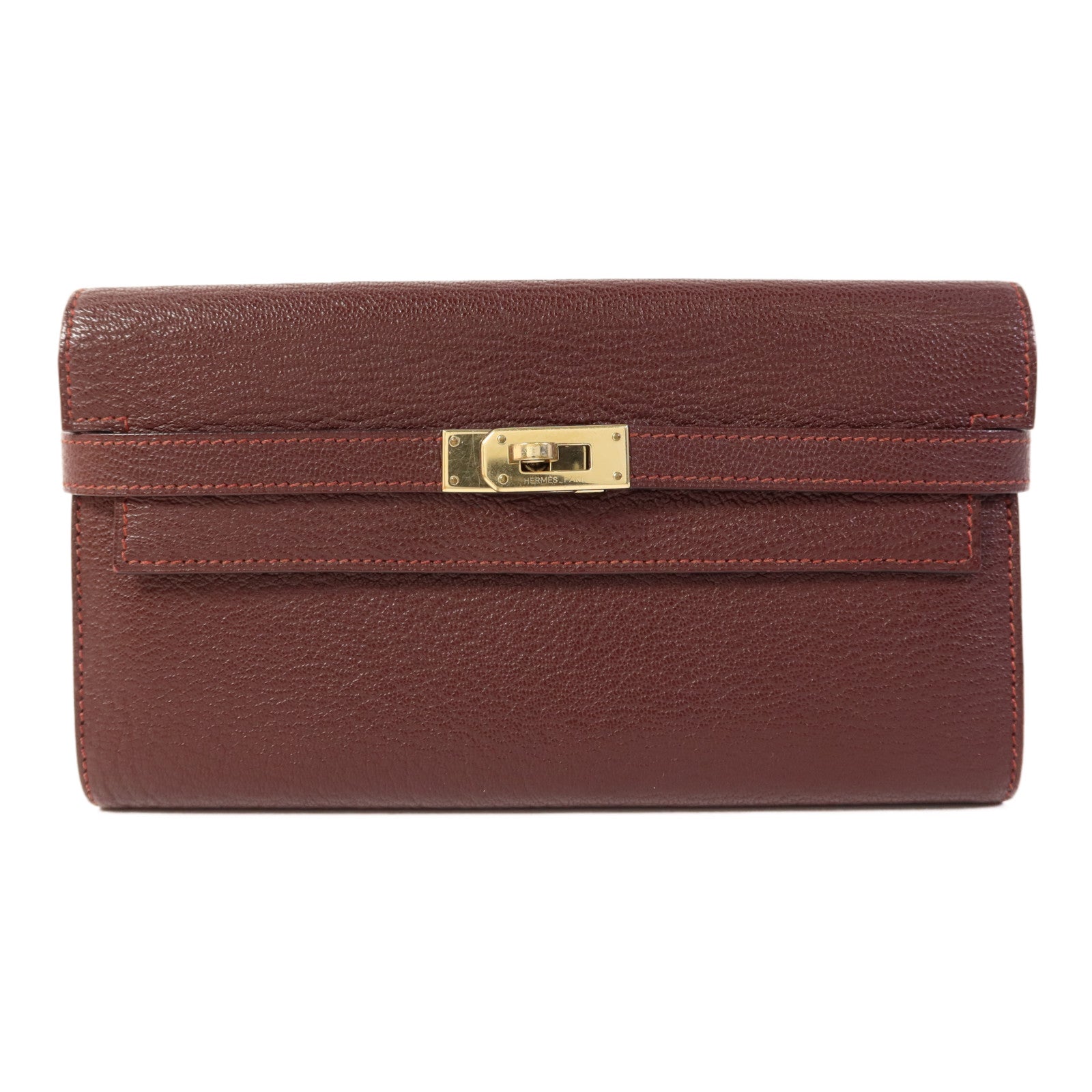 HERMES Chevre皮革Kelly Long Wallet金扣長錢包