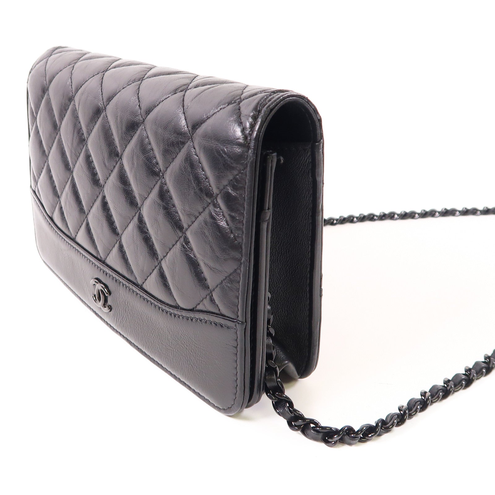 CHANEL 牛皮皮革Gabrielle WOC鏈帶肩背袋
