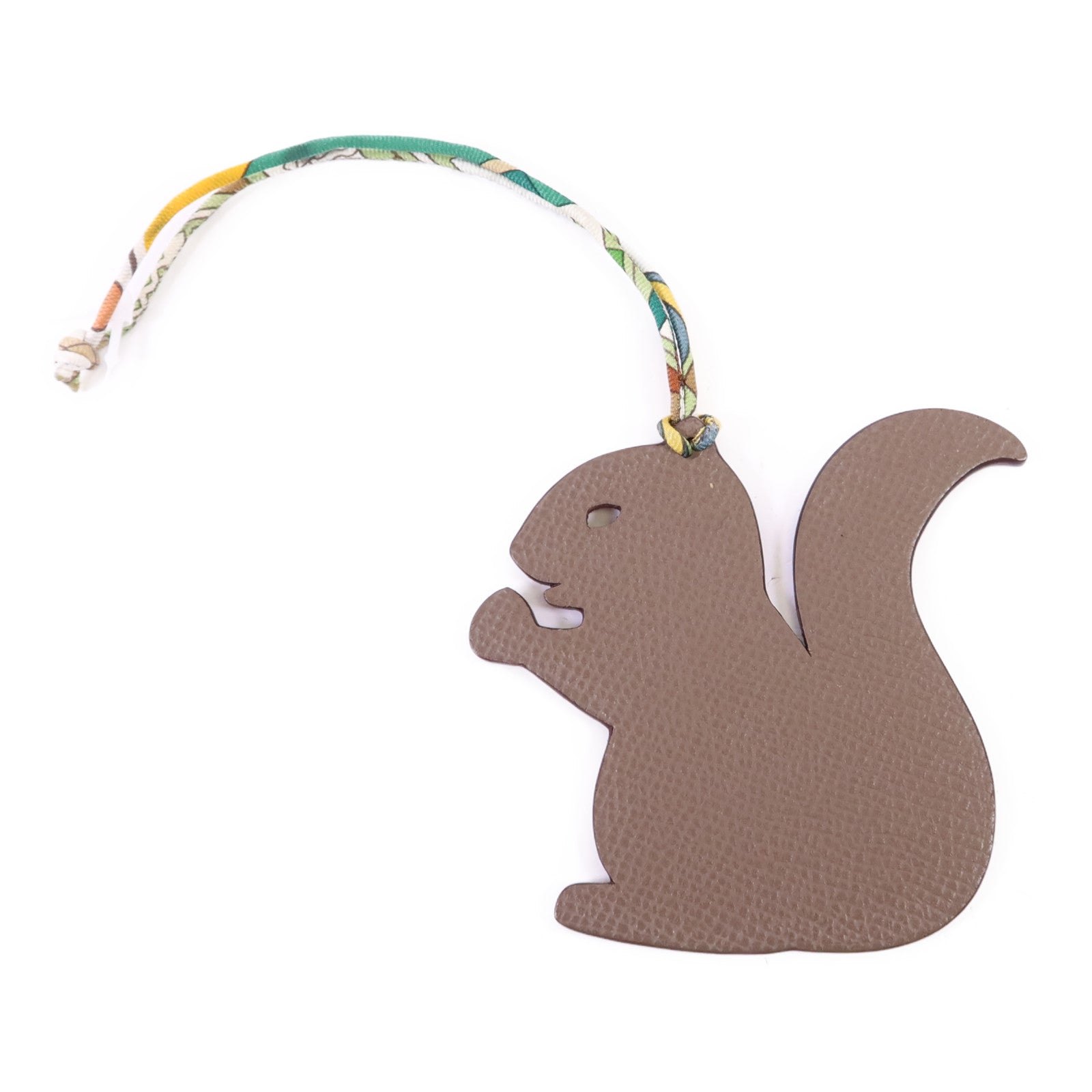 HERMES Clemence皮革Petit H Squirrel Charm掛飾