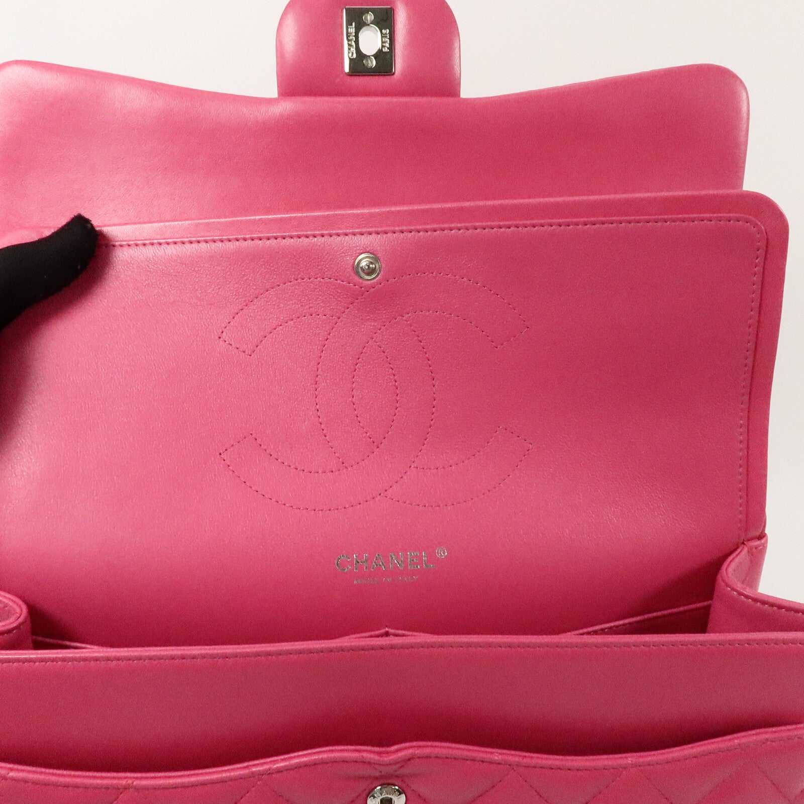 CHANEL 羊皮皮革Large Classic鏈帶手挽肩背兩用袋