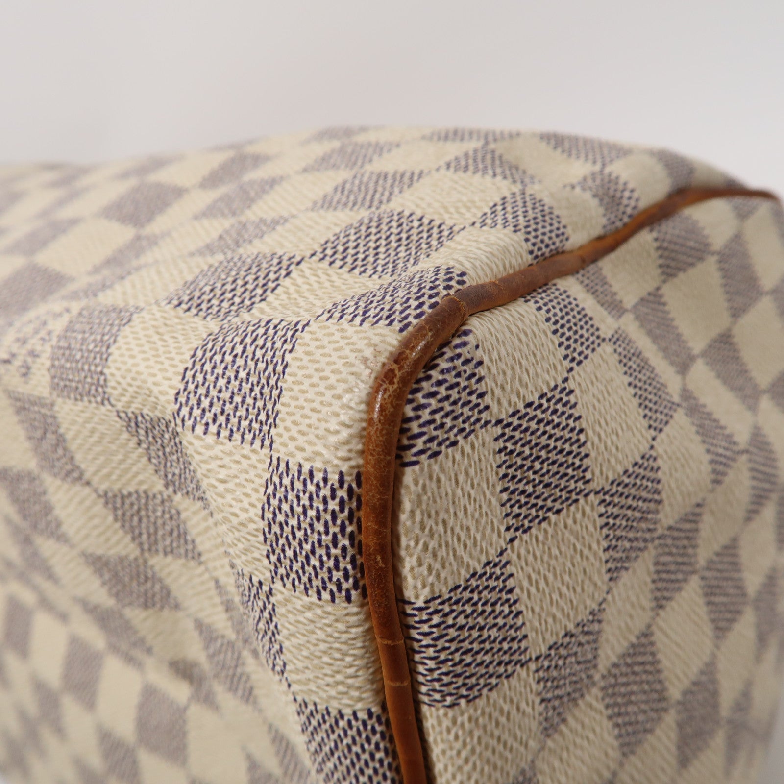LOUIS VUITTON 【激減優惠】Damier Azur Speedy 30金扣手挽袋米色