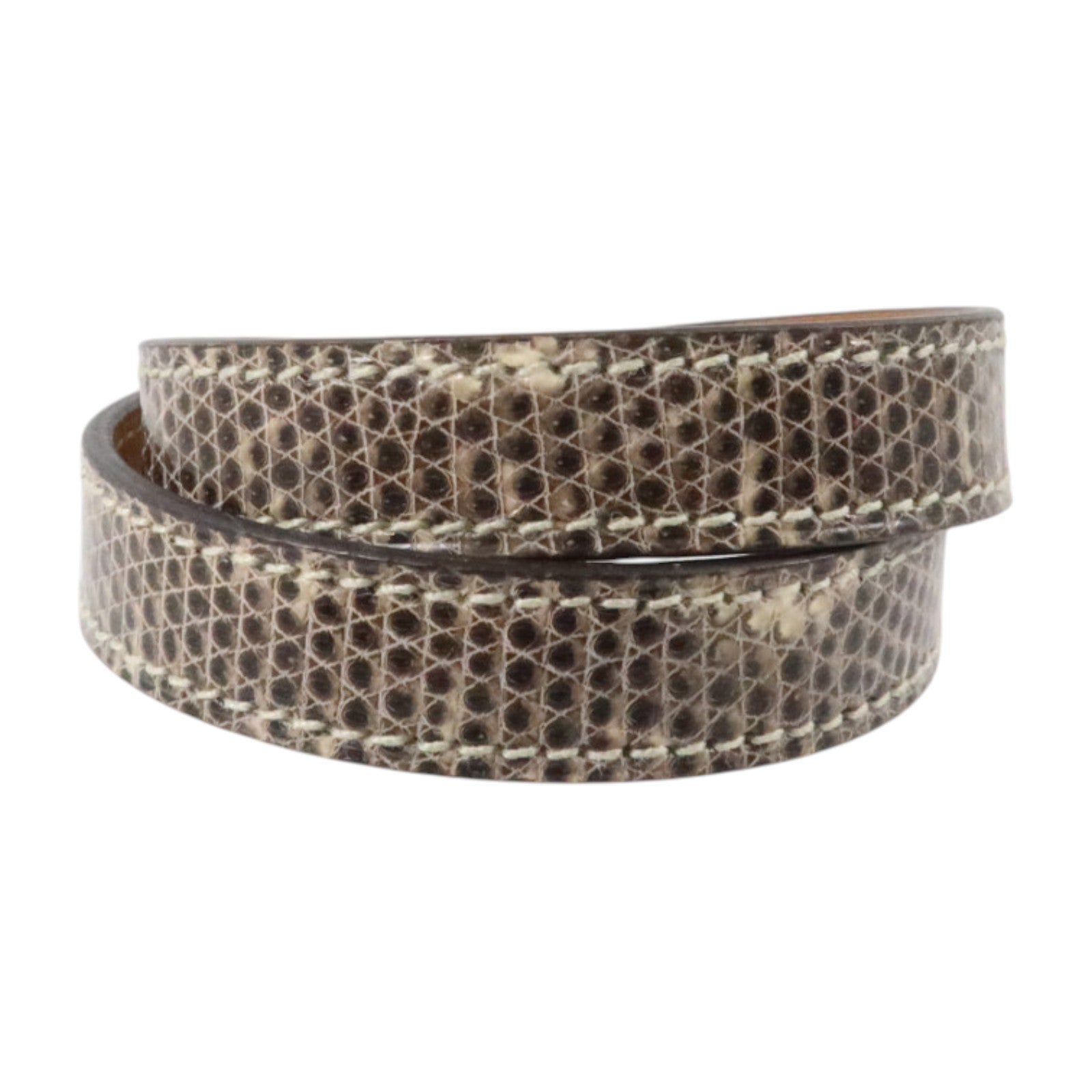 HERMES 蜥蜴皮革Kelly Double Tour Bracelet金扣手鏈Natura