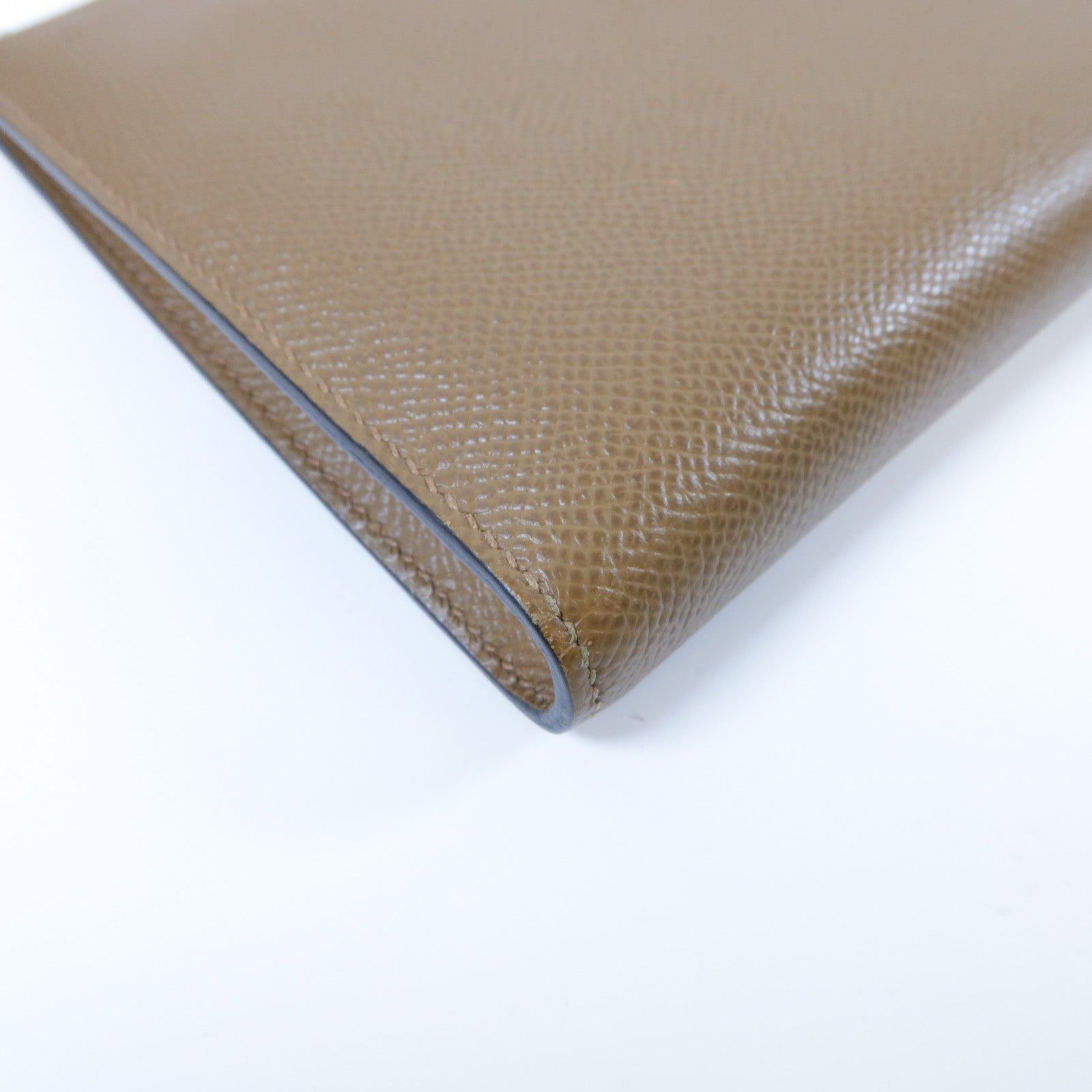 HERMES 【激減優惠】Epsom皮革Pouch Long Wallet銀扣長錢包啡色/藍色