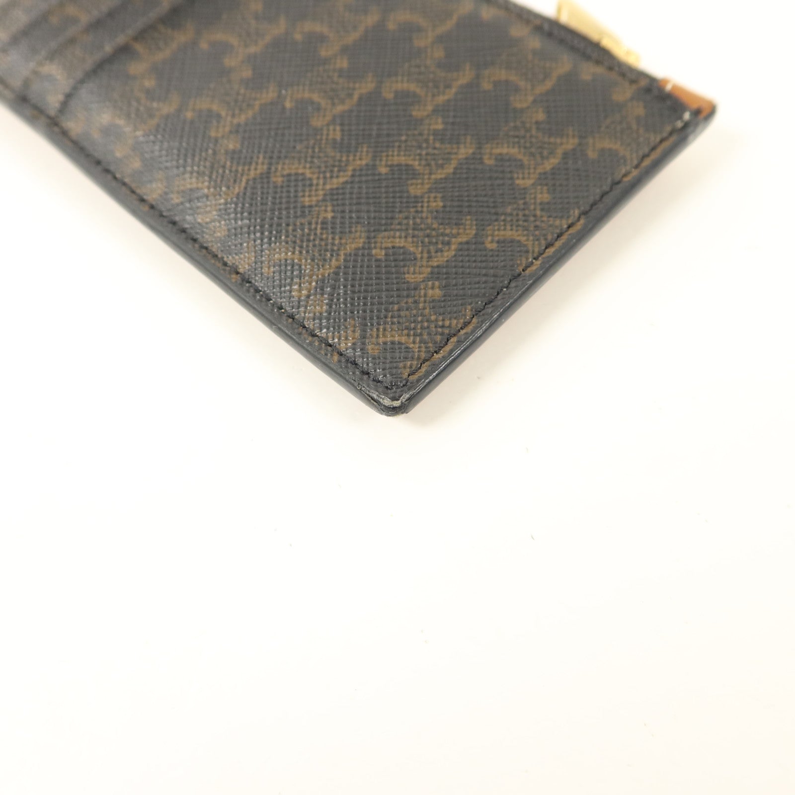 CELINE 塗層帆布/牛皮皮革Zipped Compact Card Holder卡片套