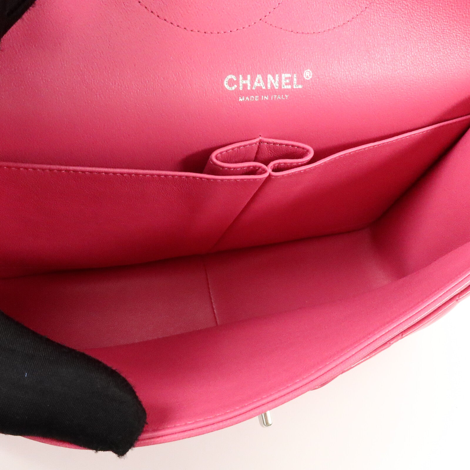 CHANEL 羊皮皮革Large Classic鏈帶手挽肩背兩用袋