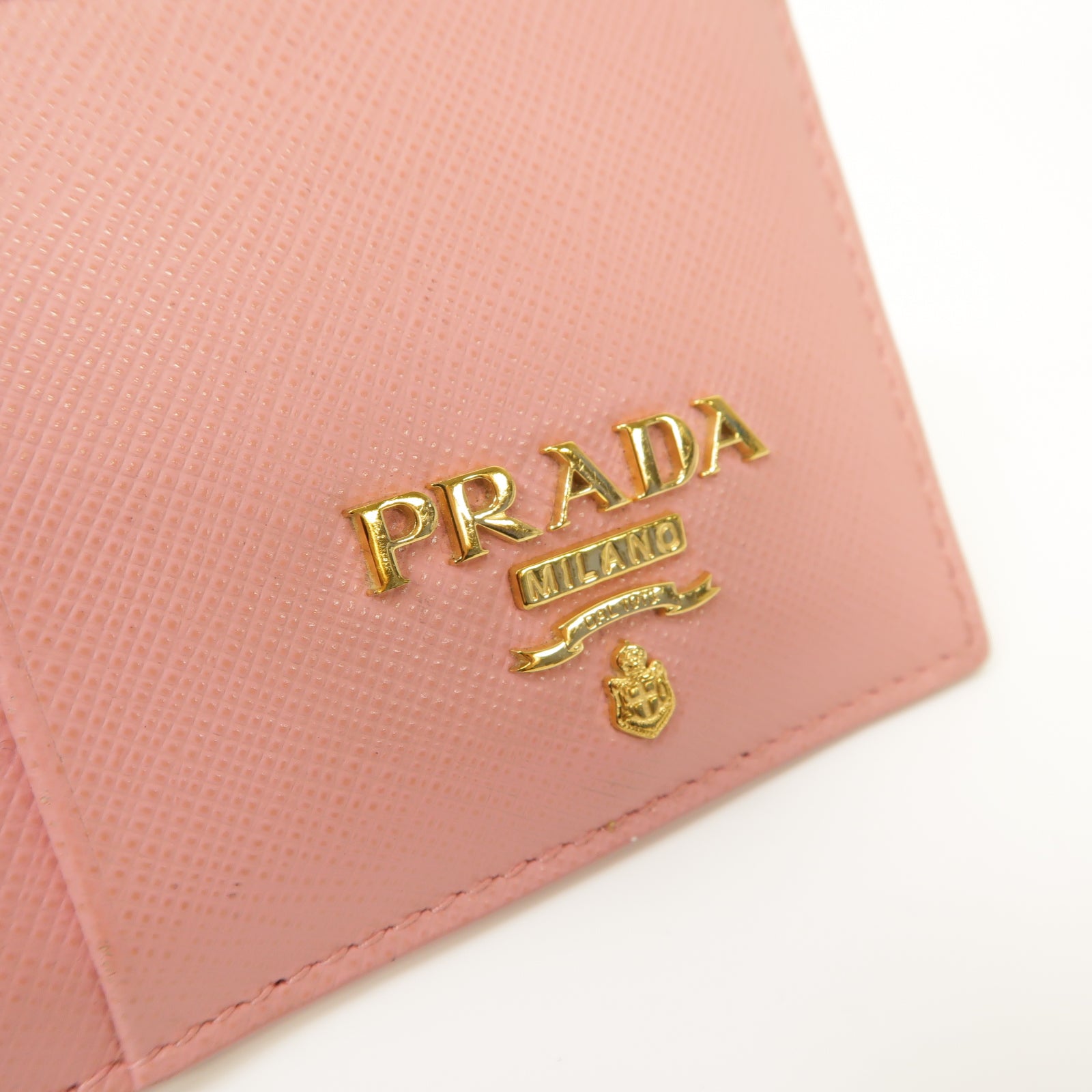 PRADA 【激減優惠】牛皮皮革Card Case金扣卡片套粉紅色