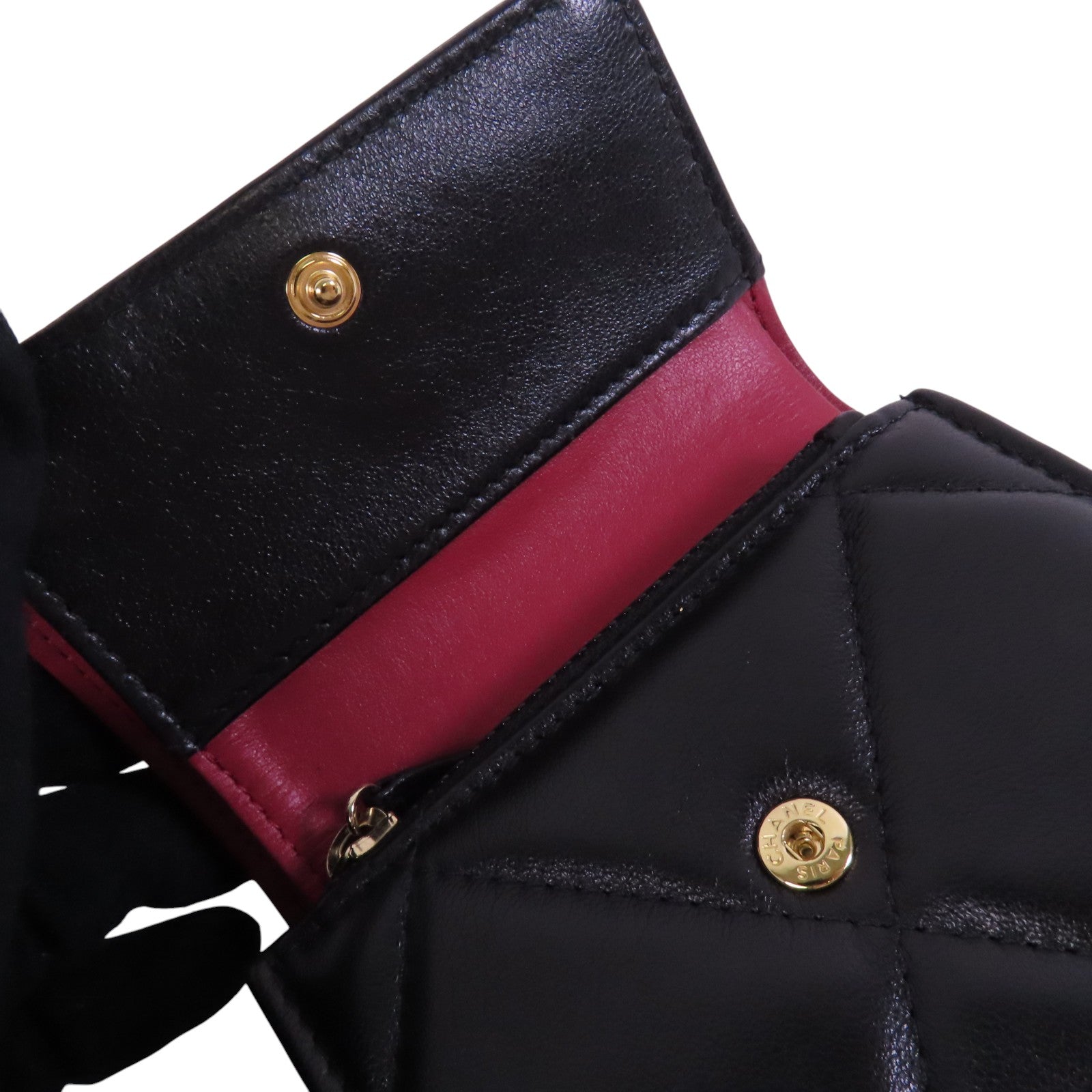 CHANEL 羊皮皮革Chanel 19 Small Wallet金扣短錢包