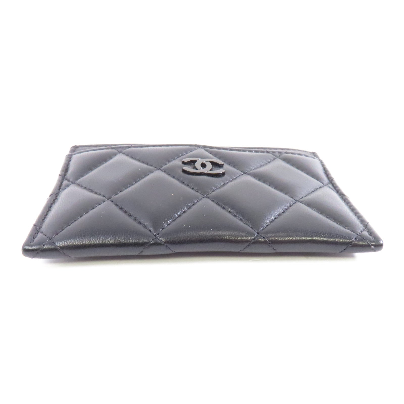 CHANEL 菱格羊皮皮革Card Case卡片套黑色